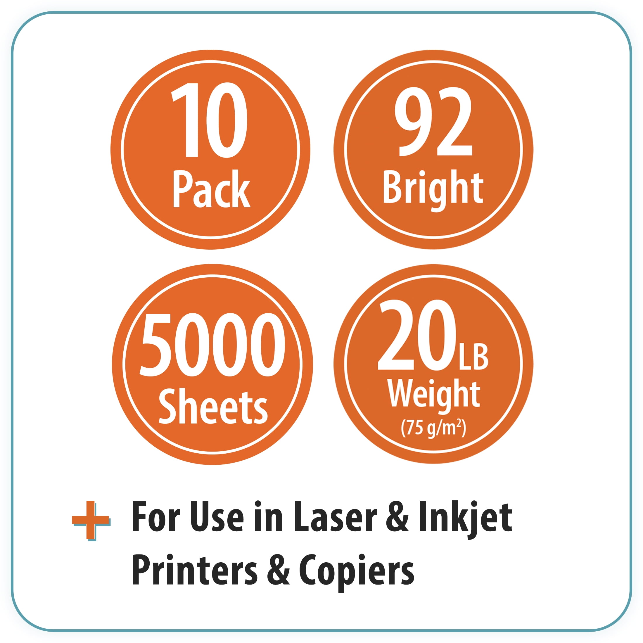 Pen+Gear Copy Paper, 8.5��� x 11���, 92 Bright, 20 lb, 10 Ream Case, 5,000 Sheets, SFI Certified