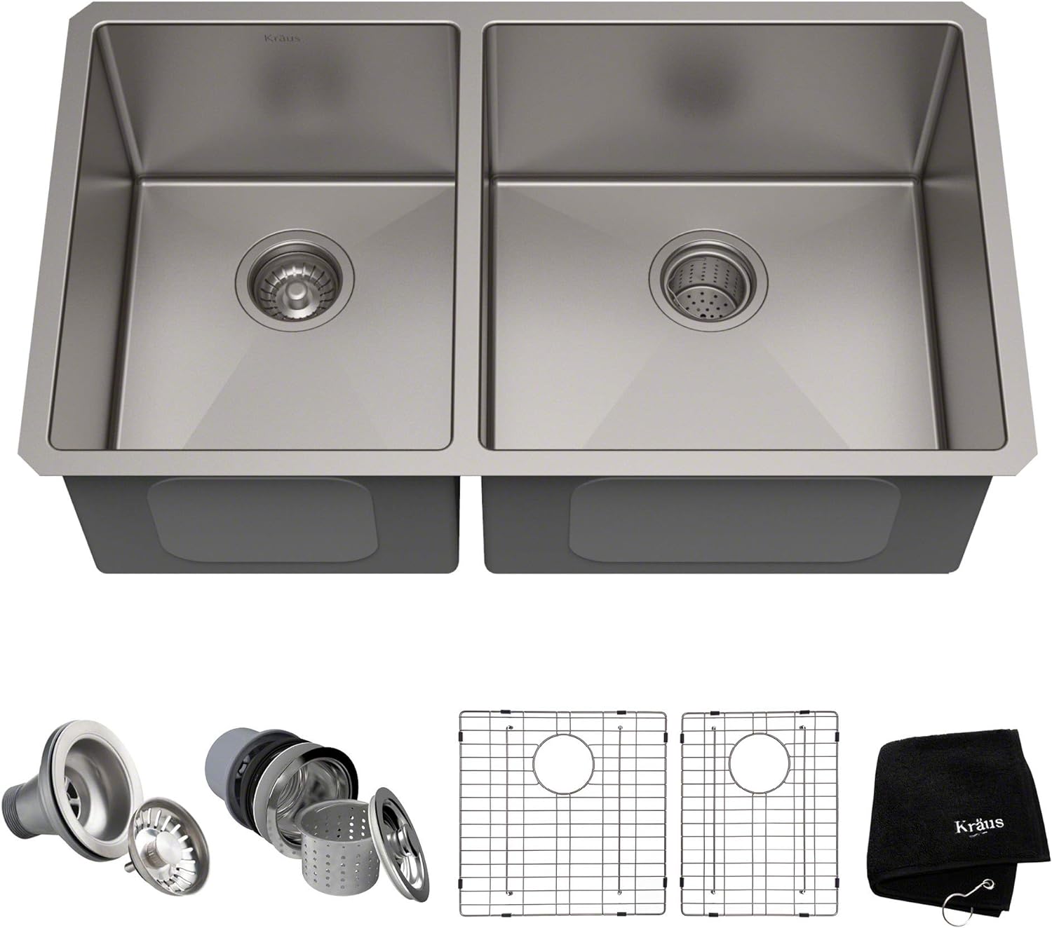 KHU100-32 Standart PRO 16 Gauge Undermount Single Bowl Stainless Steel Kitchen Sink, 32 Inch