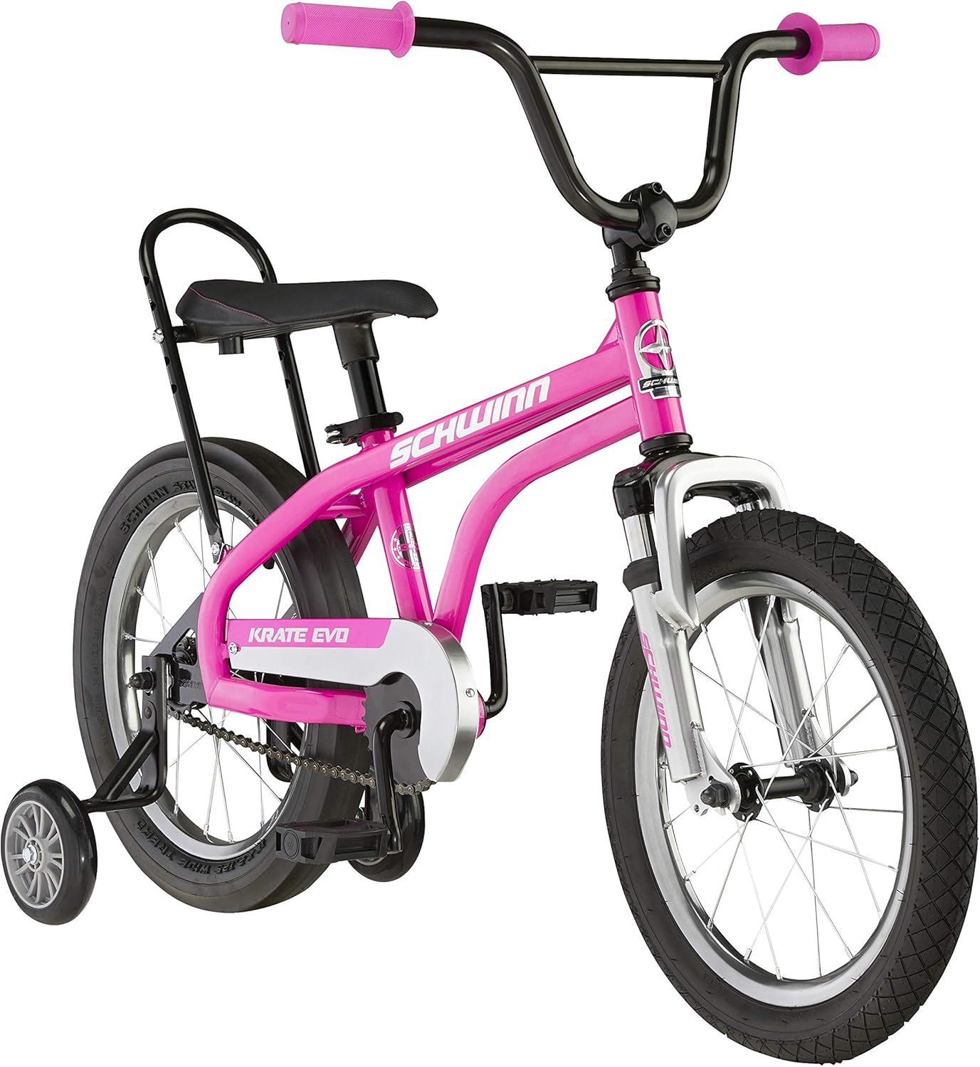 Kids Bike for Boys and Girls Ages 3-5 Years, 16-Inch Wheels, Front Suspension, Slik Rear Tire, Rider Height 38 to 48-Inches, Removable Training Wheels, Rear Coaster Brake