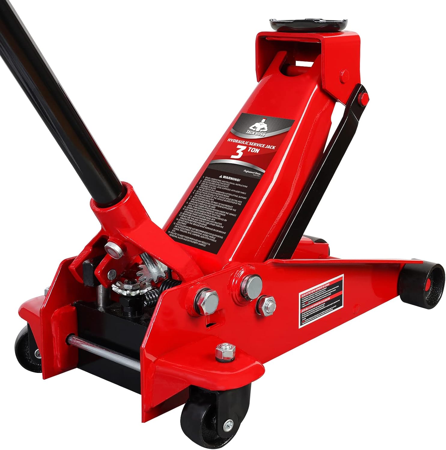 Red Aluminum & Steel 3 Ton Hydraulic Floor Jack with Quick Lift Pump