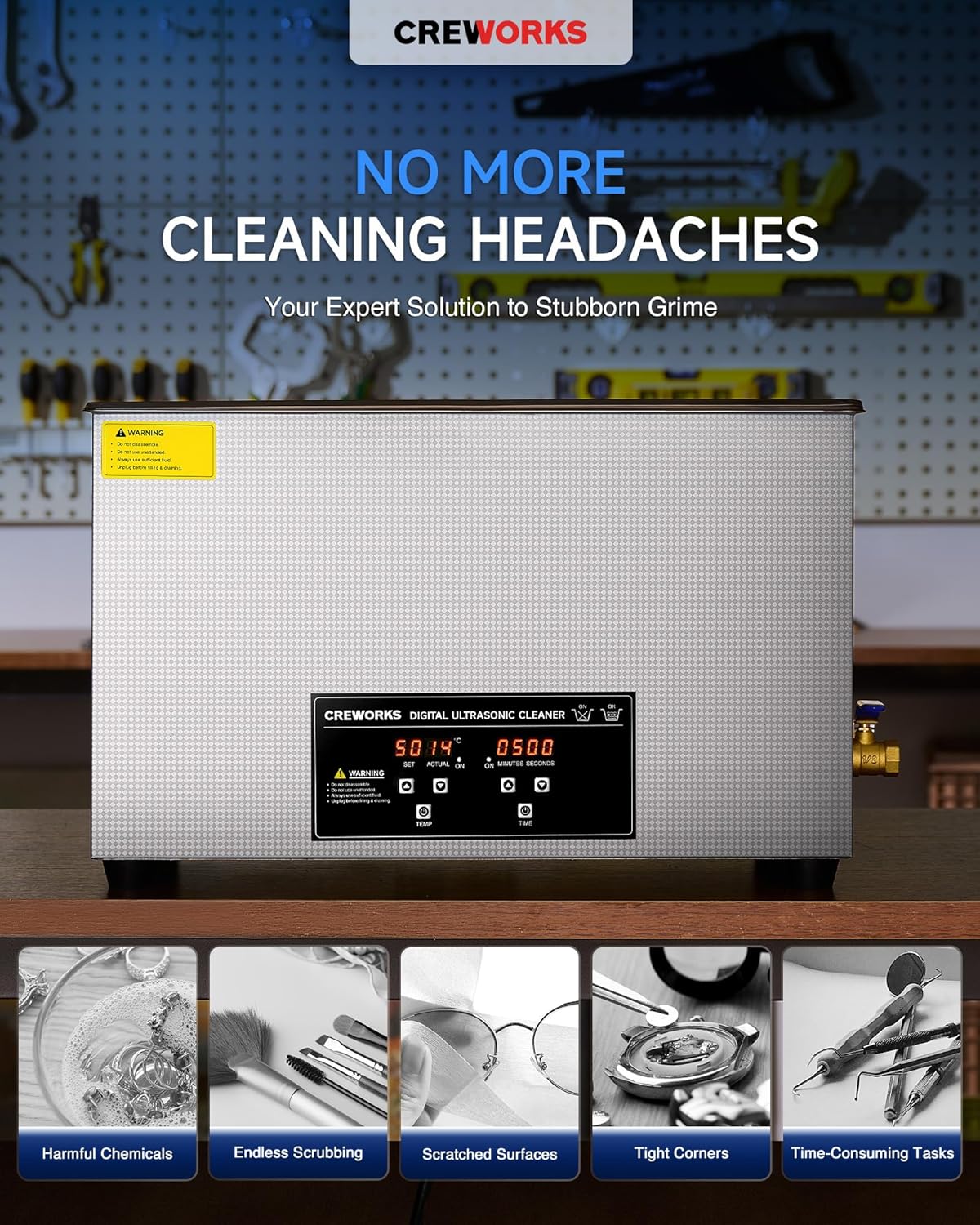 30L Large Ultrasonic Cleaner, Total 1400W Professional Industrial Auto Cleaning Machine for Carburetor Tools Parts Instrument, 40kHz Digital Sonic Cavitation Cleaner with Heater & Timer