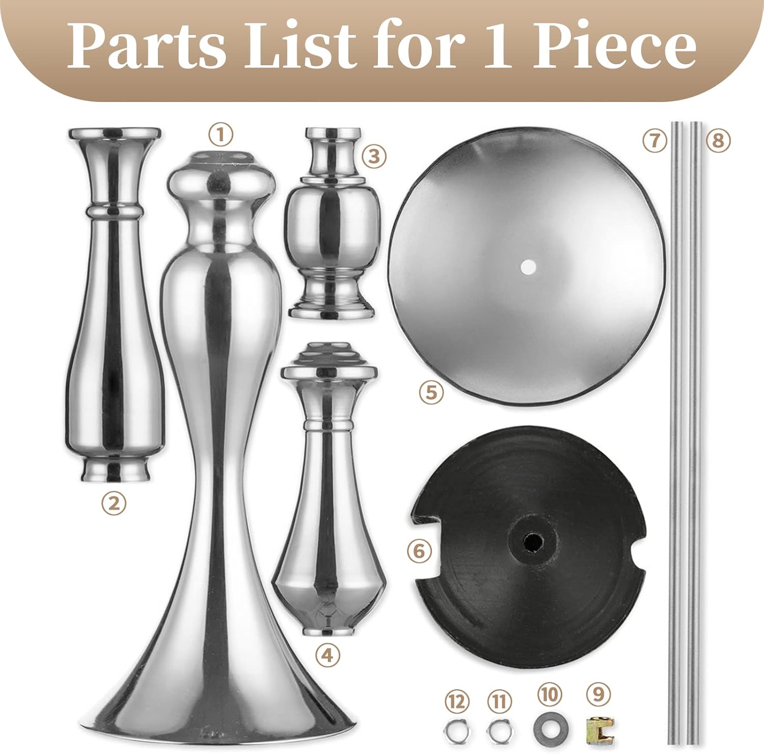Elegant Silver Metal Wedding Centerpiece Stand 31.5     C Tall Tabletop Decor for Events & Parties