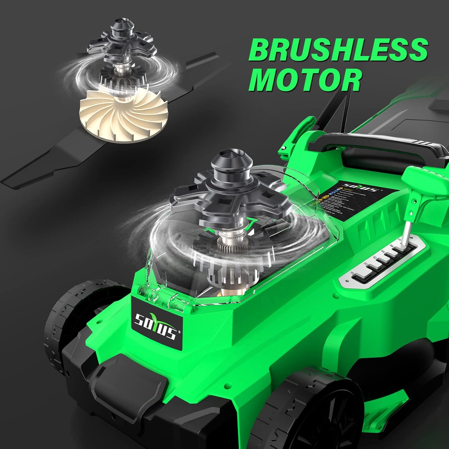 Electric Lawn Mower Cordless, 13 Inch 20V Lawn Mowers with Brushless Motor, 5-Position Height Adjustment, 4.0Ah Battery & Charger Included