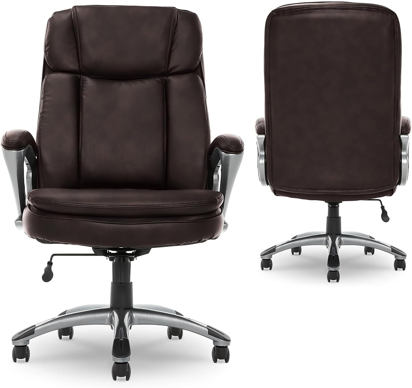 Fairbanks Big and Tall High Back Executive Office Ergonomic Gaming Computer Chair with Layered Body Pillows, Contoured Lumbar Zone, Black