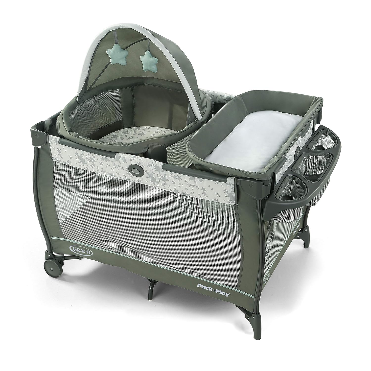 Graco Pack 'n Play Close2Baby Bassinet Playard Features Portable Bassinet Diaper Changer and More, Derby