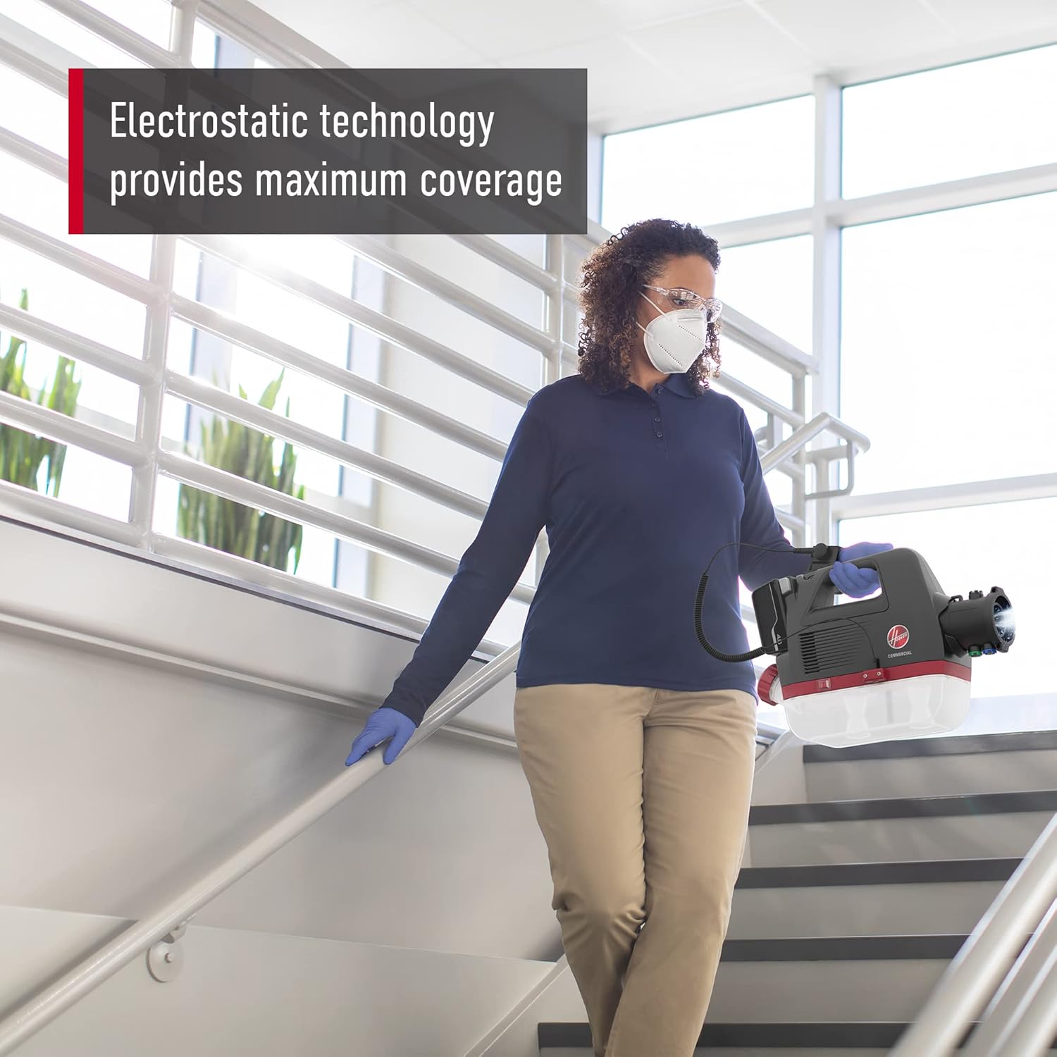 Commercial 20V 1/2 Gallon Cordless Electrostatic Sprayer Portable Machine, Cordless CH90100, Black