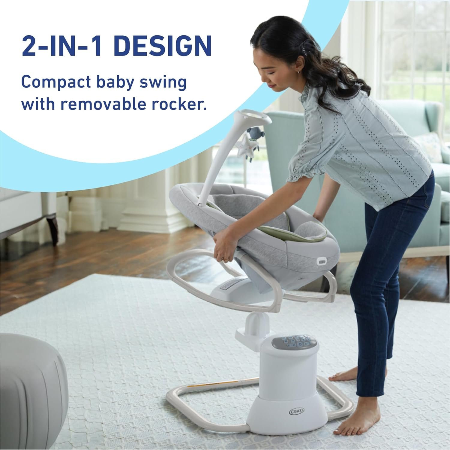 Soothe My Way with Removable Rocker, Madden �C Versatile Baby Swing & Portable Rocker