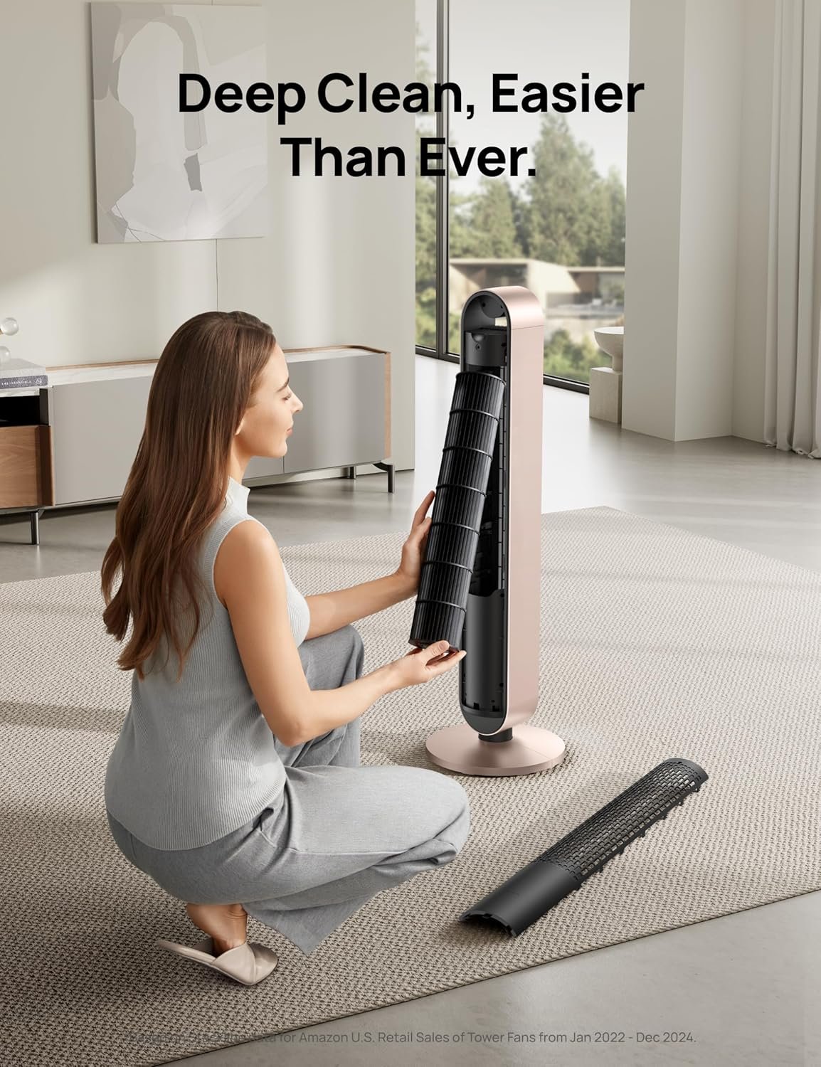 Dreo Tower Fan for Bedroom, 42 Inch 120�� Oscillating Fan, 25dB Quiet DC Motor, 28ft/s Velocity Bladeless Standing Fan with 12 Speeds, 4 Modes, 12H Timer Cooling Fans for Home, Living Room, Pilot Max S