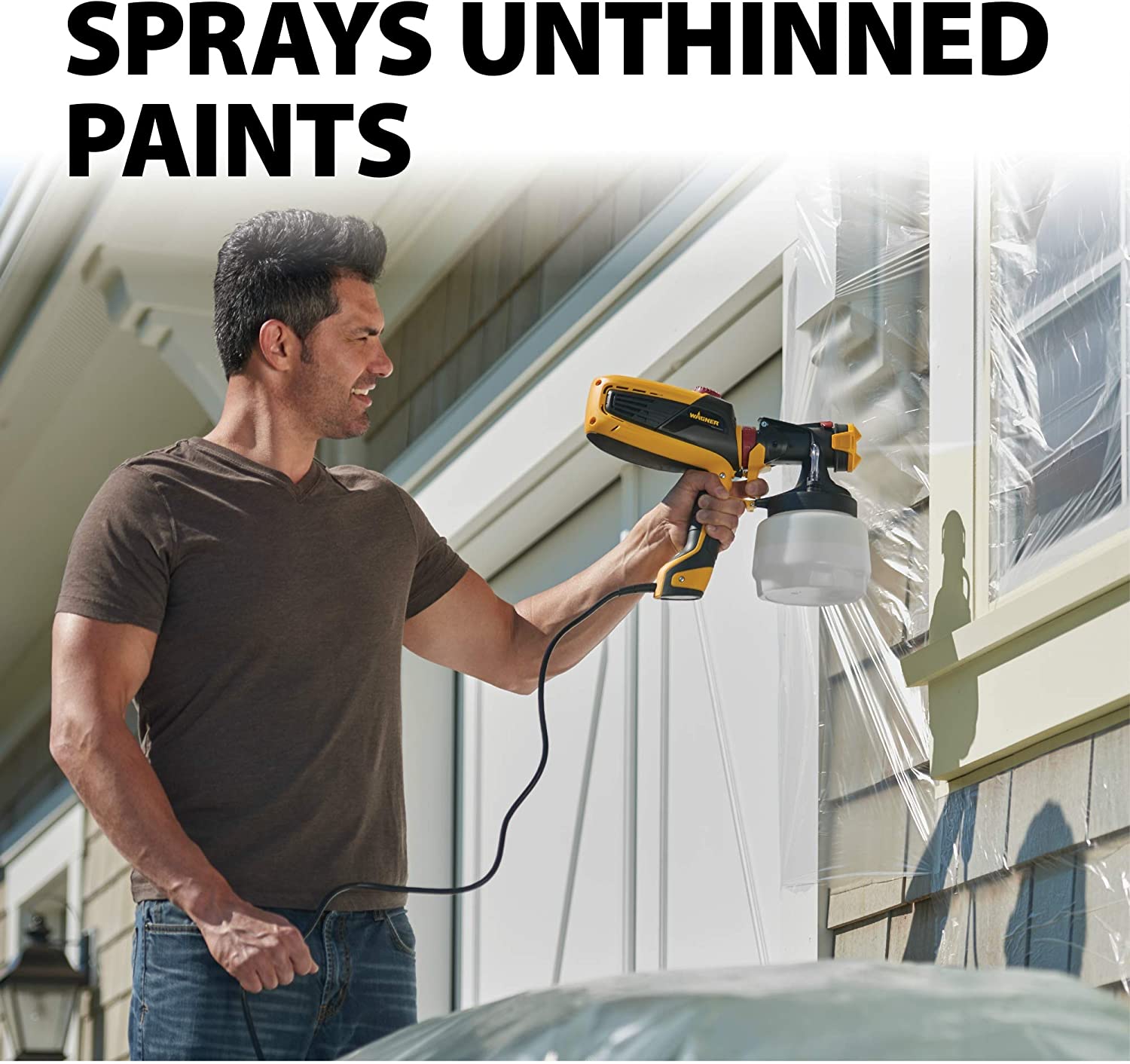 Wagner Spraytech FLEXiO 590 Handheld HVLP Paint Sprayer with Two Nozzles and Adjustable Flow