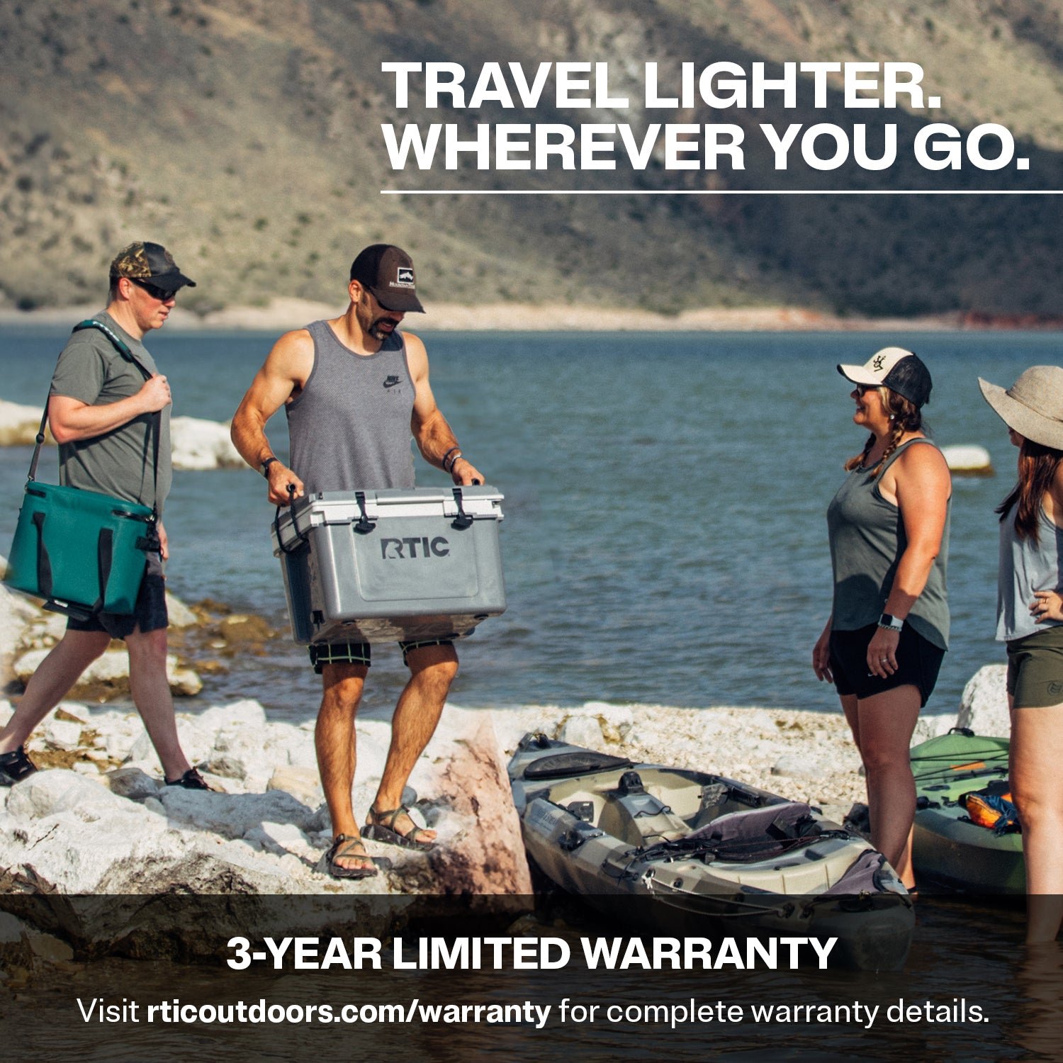 32 QT Ultra-Light Hard-Sided Ice Chest Cooler, Dark Grey And Cool Grey, Fits 48 Cans