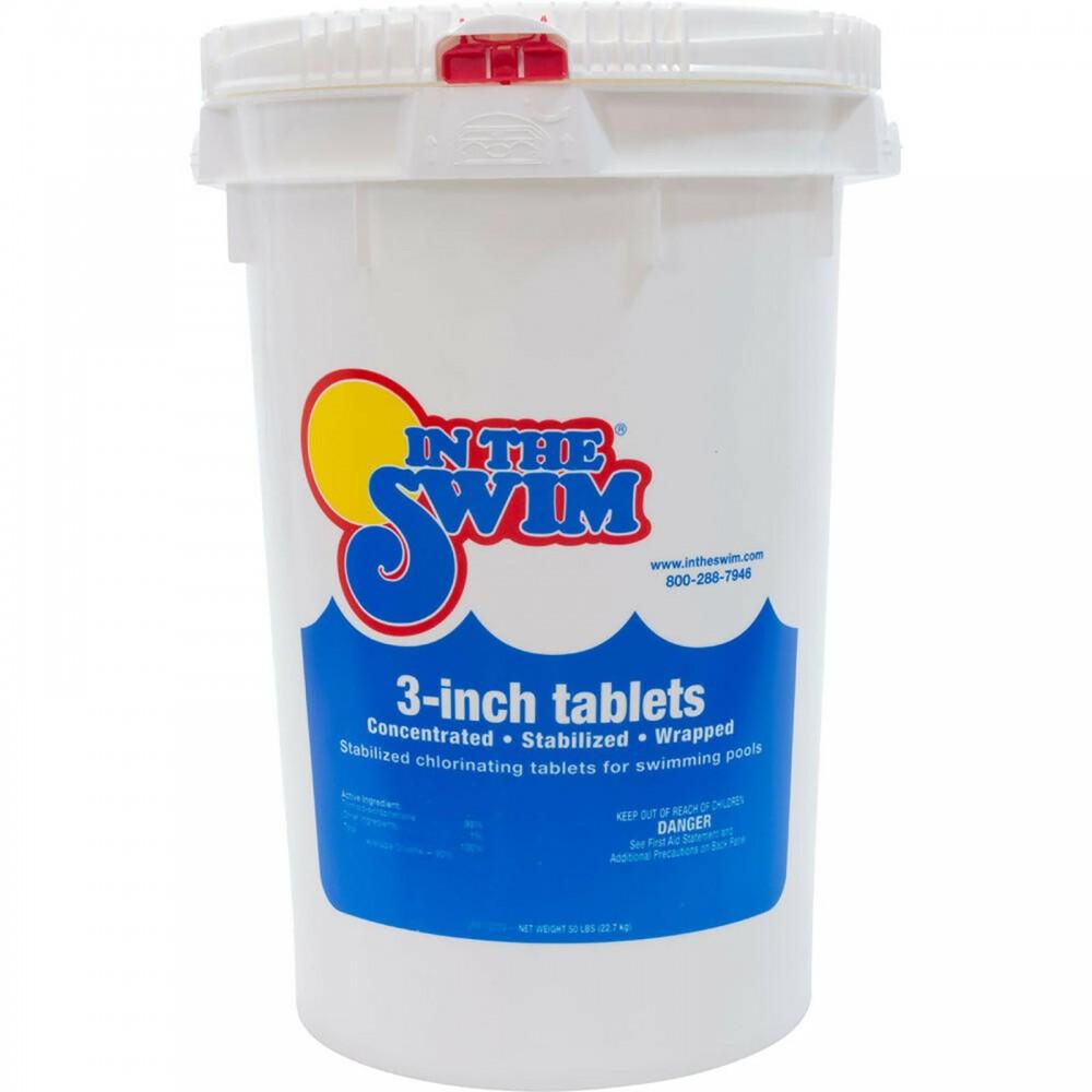 g In the Swim 3 inch Chlorine Tablet Bucket �C 50 Pound