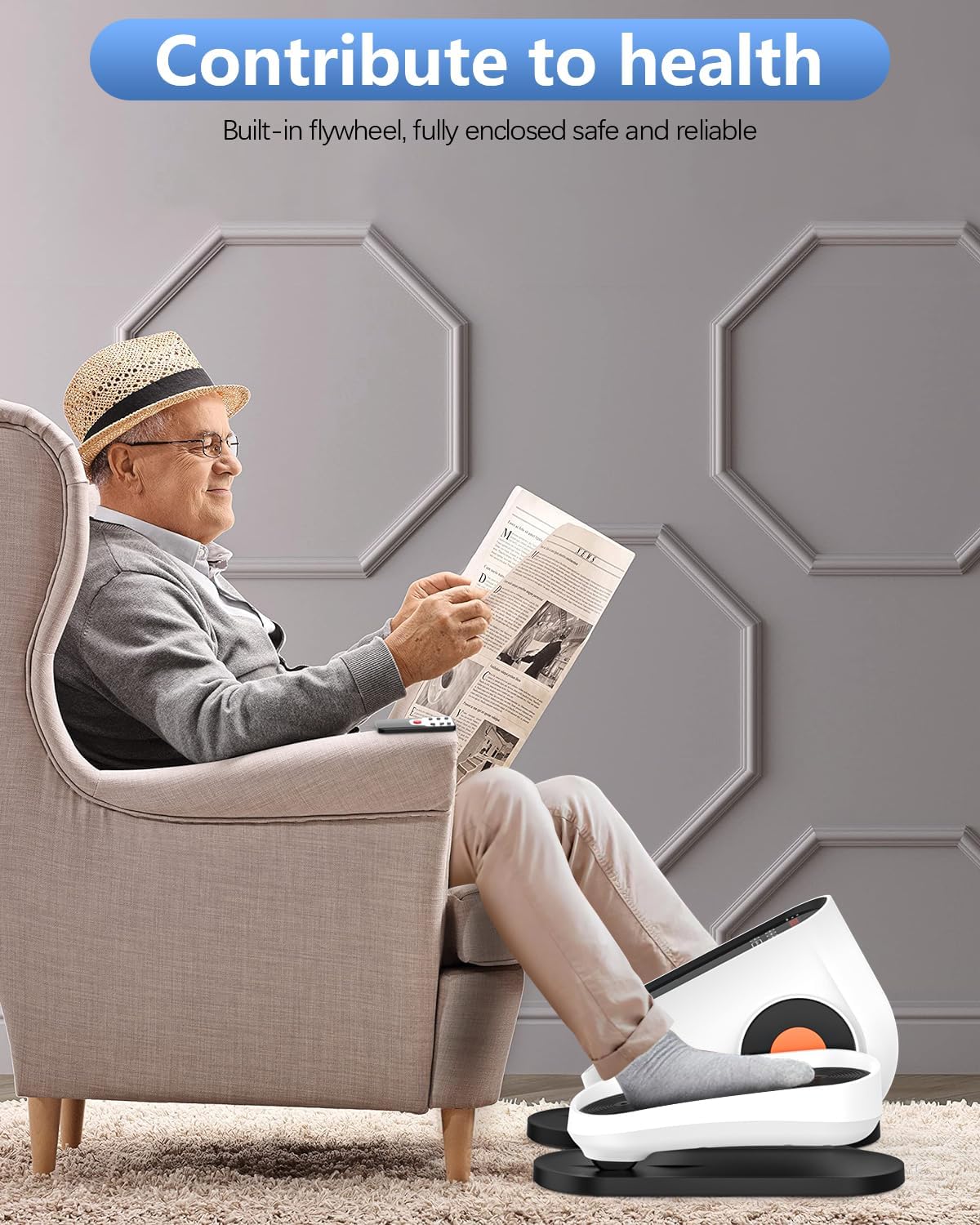 Under Desk Elliptical Machine, Electric Ellipse Leg Exerciser While Sitting for Seniors Adults, Leg Ercise Pro, Leg Exerciser While Sitting, Home Use Seated Ellipse Leg Exerciser