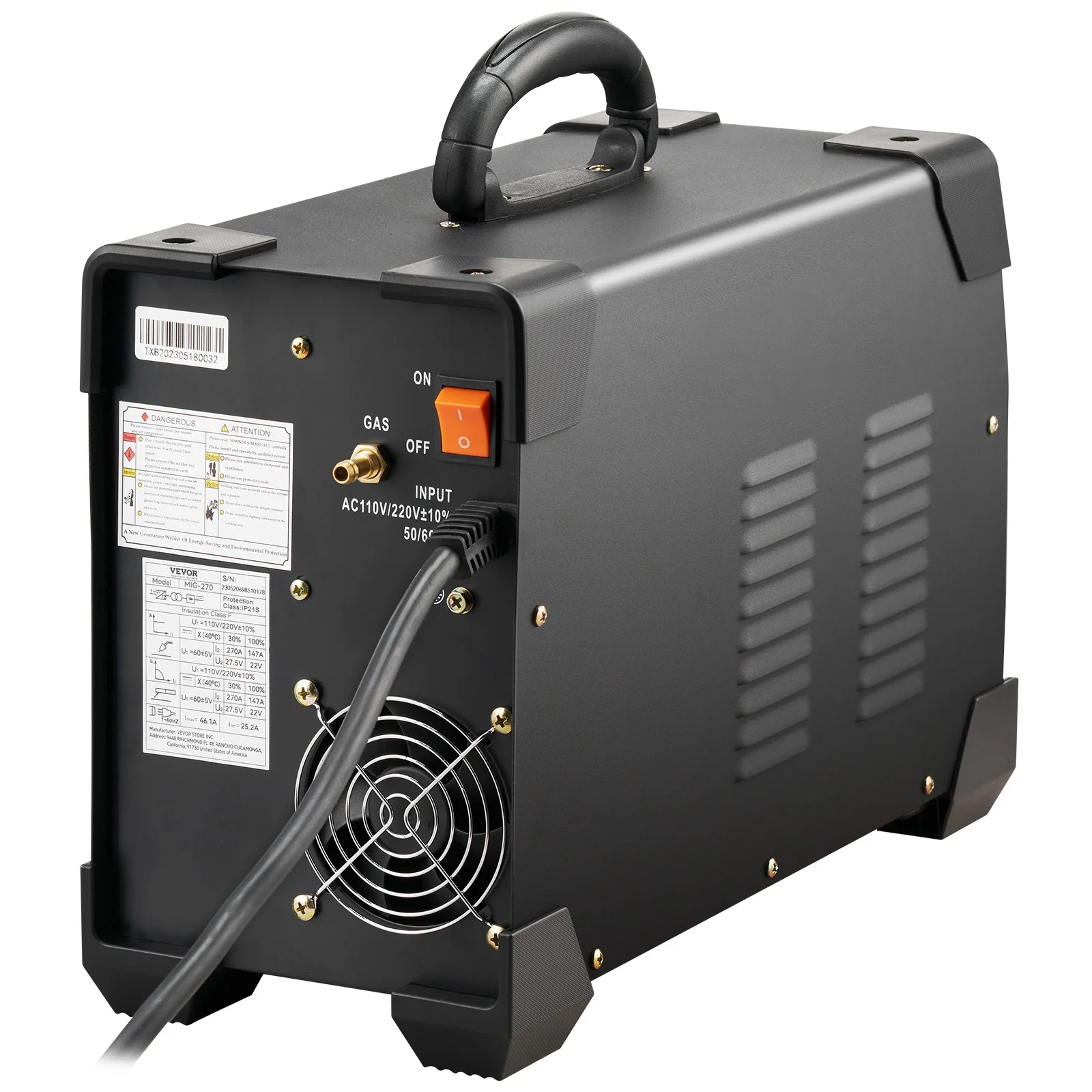 BENTISM MIG Welder, 270A Welding Machine, 110V Flux Core MIG/TIG/MMA 3 in 1 Welder Machine, IGBT Inverter Portable Gasless Welder Equipment