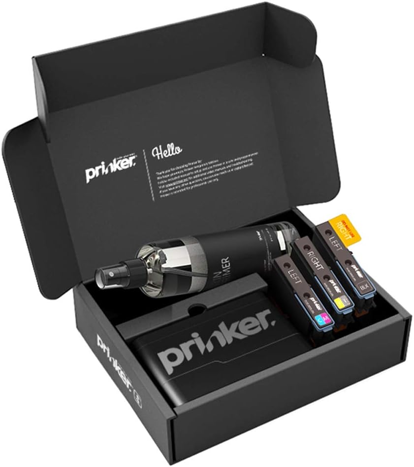 Prinker S Temporary Tattoo Device with Black Ink, Water-Resistant, Compatible with iOS & Android, Includes Battery & Charger