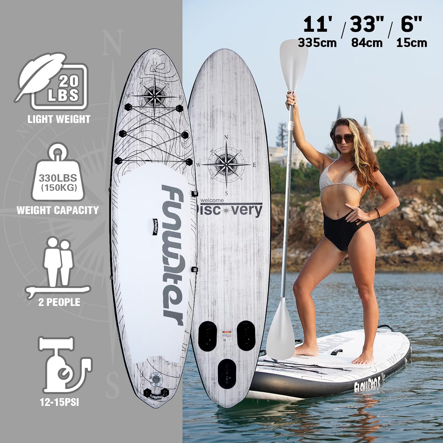 Inflatable Ultra-Light Stand Up Paddle Board for All Skill Levels with Premium SUP Paddleboard Accessories,Non-Slip Comfort Deck for Youth & Adults.
