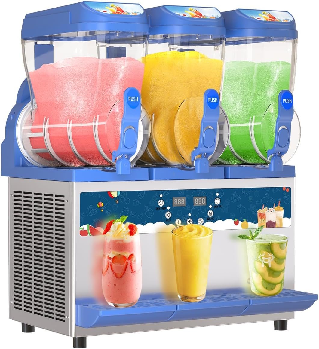 Commercial Slushy Machine �C 1000W 30L Tanks Slush Maker Machine 304 Stainless Steel Commercial Margarita Machines Efficient Cooling the Ideal Slushie Maker for Bars Cafes Restaurants