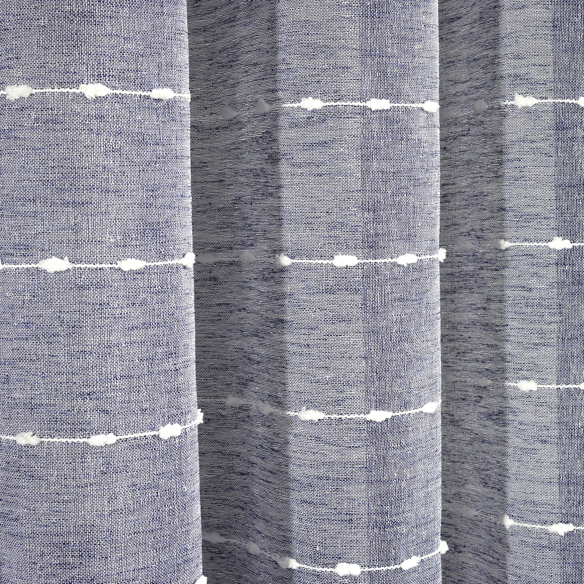 Lush Decor Farmhouse Textured Grommet Sheer Window Curtain Panel Pair