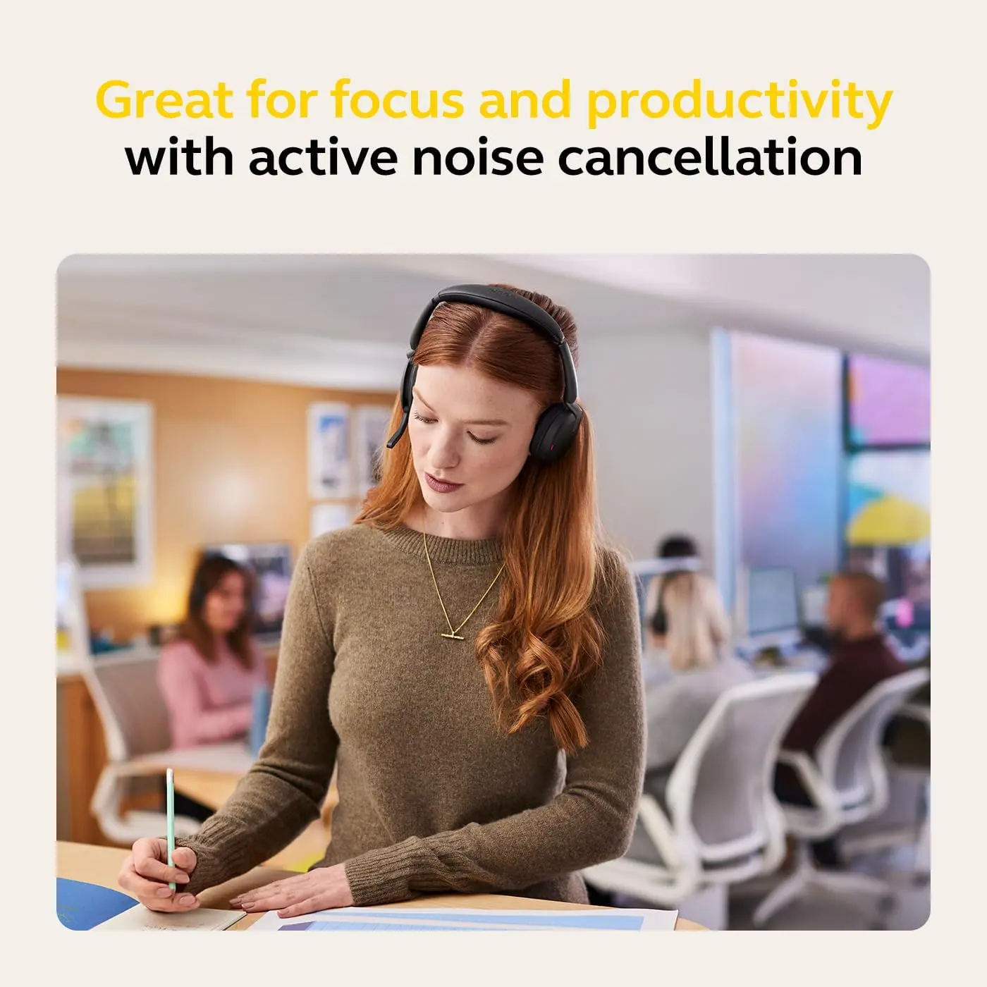 Jabra Evolve2 65 Flex Wireless Headset, Bluetooth, Hybrid ANC, Noise-Cancelling Mic, Microsoft Teams Certified, Black, Over-Ear