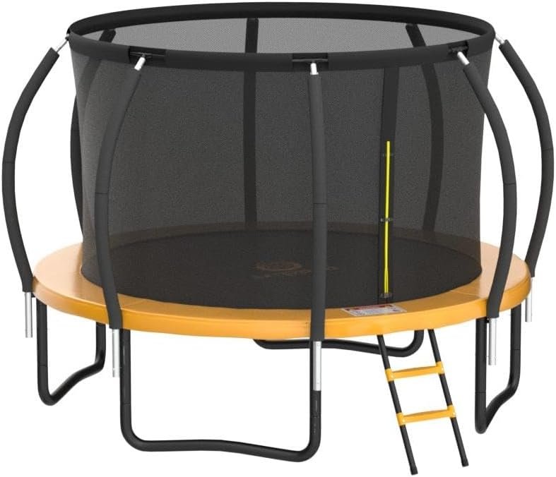 JUMPZYLLA Trampoline 8FT 10FT 12FT 14FT 15FT 16FT Trampoline with Enclosure �C Recreational Trampolines with Ladder and AntiRust Coating, ASTM Approval Outdoor Trampoline for Kids