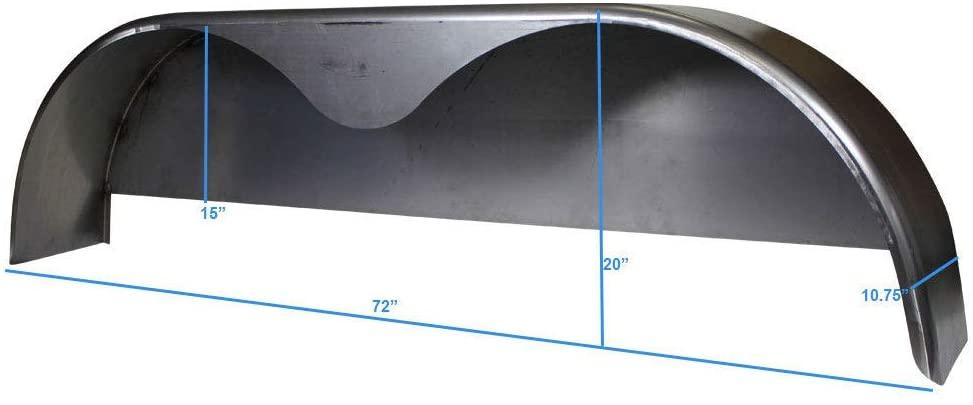 72 10-3/4 Tandem Axle Steel Trailer Fender w/Back Plate Welded In (2-Pack) NO250063