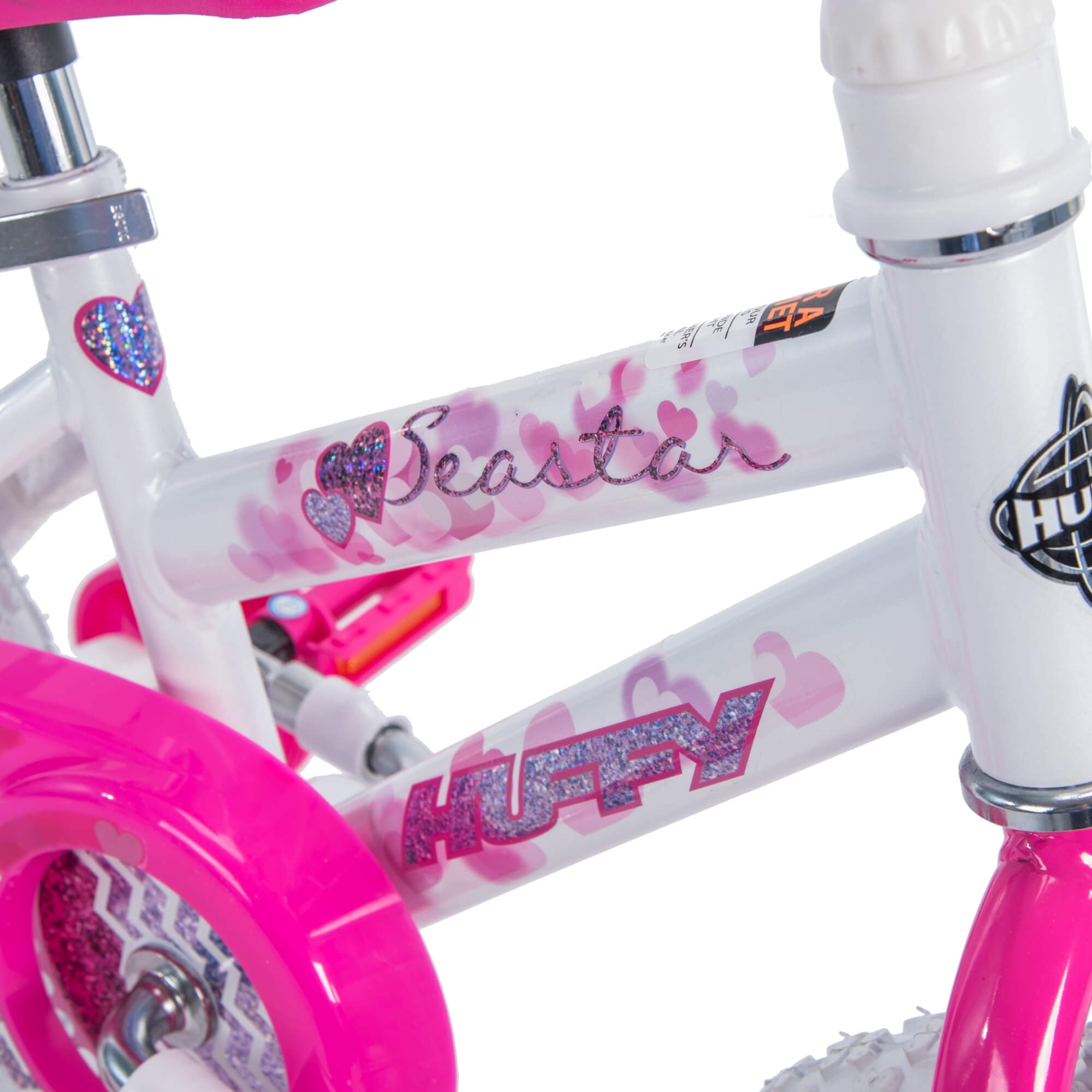 Huffy Sea Star 12��� Girls�� Bike, White/Pink, Steel Frame, Ages 3-5, EZ Build
