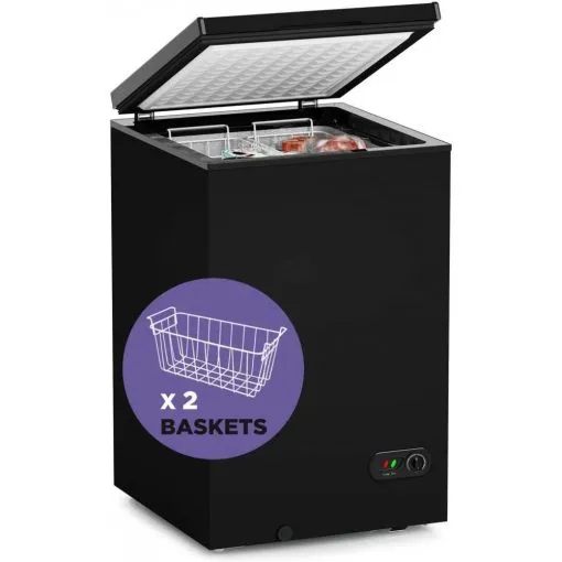 Northair 3.5 Cu Ft Chest Freezer, Black �C Quiet Compressor, 2 Removable Baskets, 7 Temp Settings