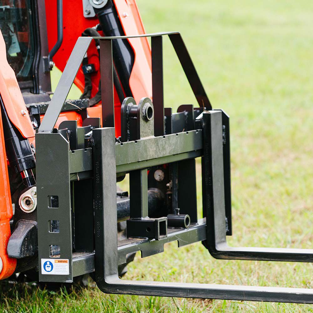 Titan Attachments Standard Series Pallet Fork Frame, Quick Tach Connection for Skid Steers, Tractors, Optional Pallet Fork Blades, Hay Spear Sleeves Included, 2