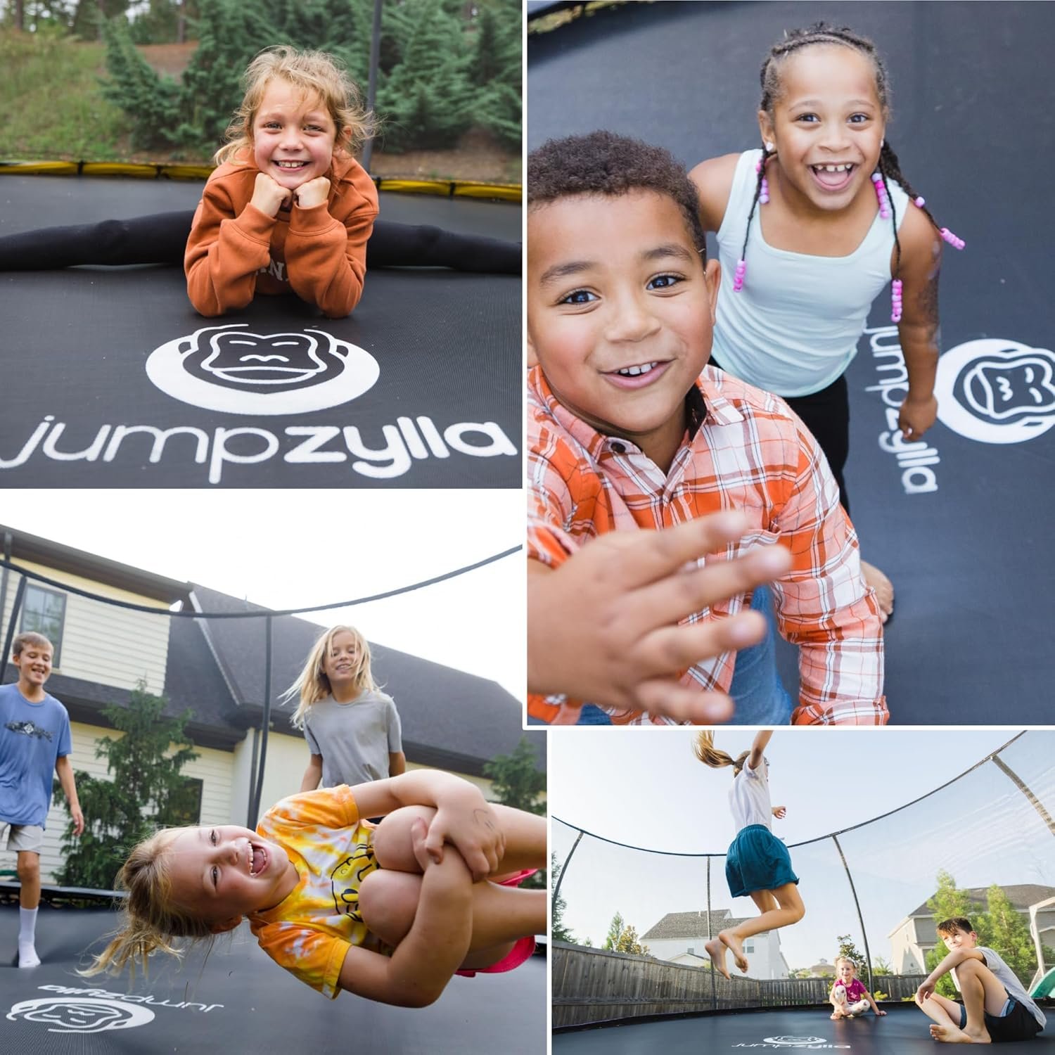 JUMPZYLLA Trampoline 8FT 10FT 12FT 14FT 15FT 16FT Trampoline with Enclosure �C Recreational Trampolines with Ladder and AntiRust Coating, ASTM Approval Outdoor Trampoline for Kids