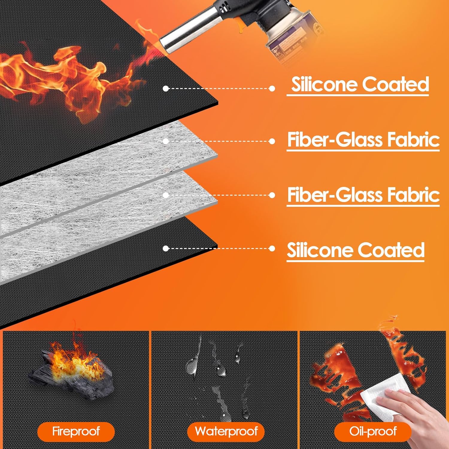 90x48 inch Extra Large Grill Mat for Outdoor Grill, Fireproof Deck Grill Mat