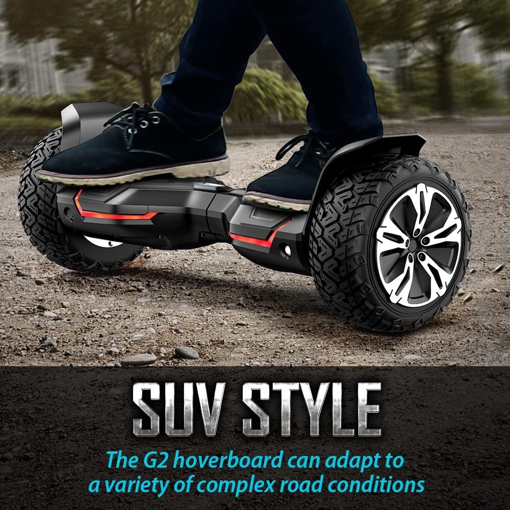 8.5 inch All Terrain Off Road Hoverboard with Bluetooth Speakers and LED Lights, UL2272 Certified Self Balancing Scooter