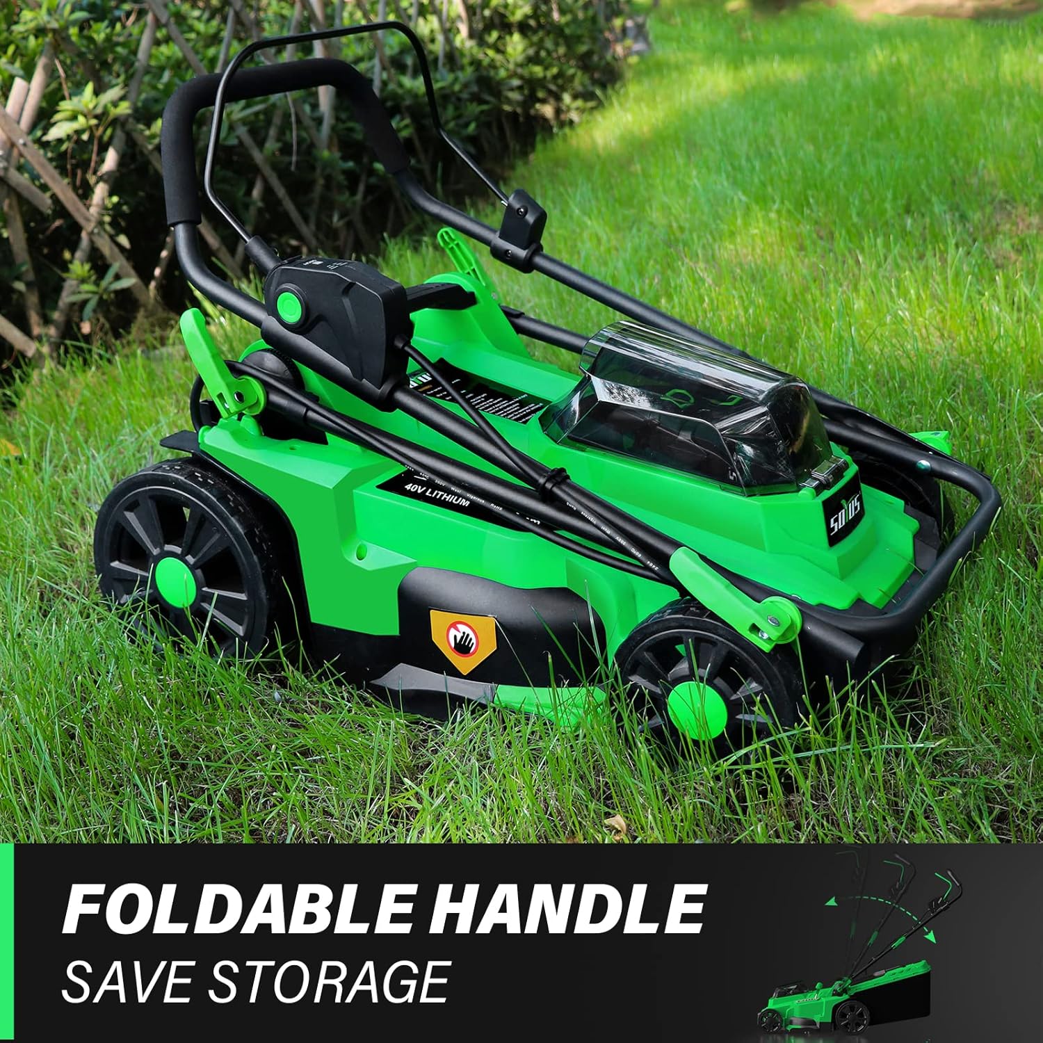 Electric Lawn Mower Cordless, 13 Inch 20V Lawn Mowers with Brushless Motor, 5-Position Height Adjustment, 4.0Ah Battery & Charger Included