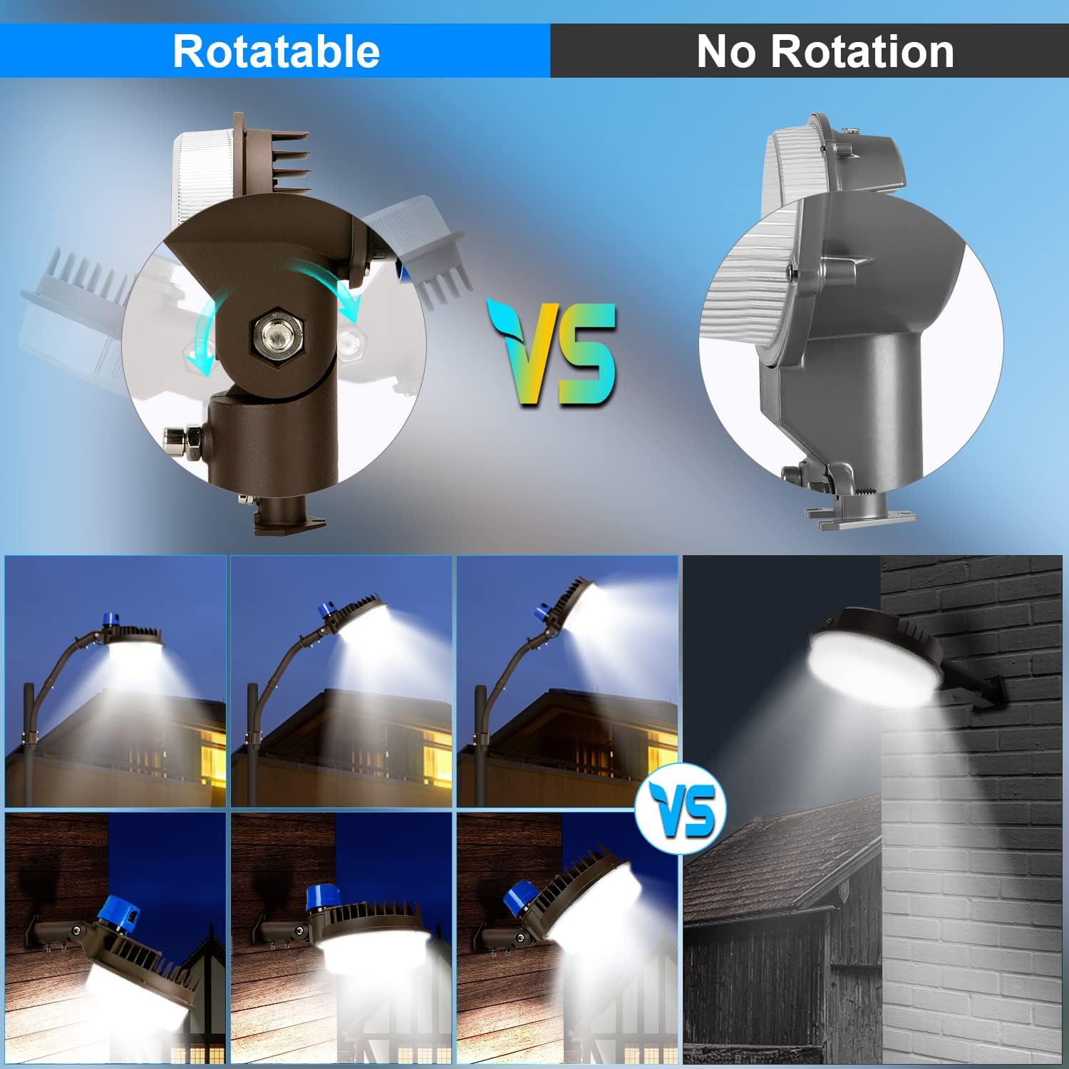 120W LED Barn Light Dusk to Dawn Outdoor Lighting 18000lm 5000K LED Security Lights Adjustable Angle IP65 Waterproof Flood Lights Outdoor for Yard Warehouse ? Pack