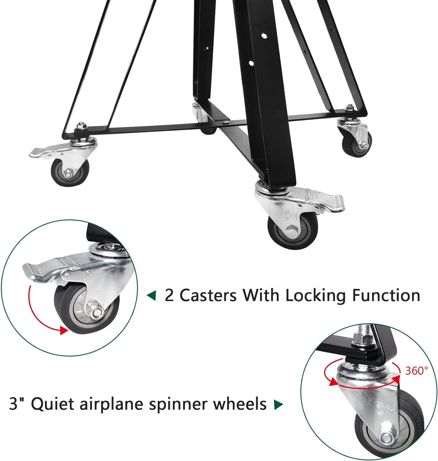 Rolling Nest for Big Green Egg and Kamado Joe - Heavy Duty Grill Stand