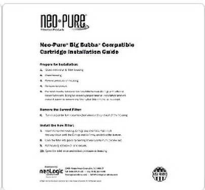 Neo-Pure BB150-CTO Big Bubba 10 Micron Carbon Block Cartridge Compatible with Watt's BBC-150-ACP Big Bubba BBH-150 housing