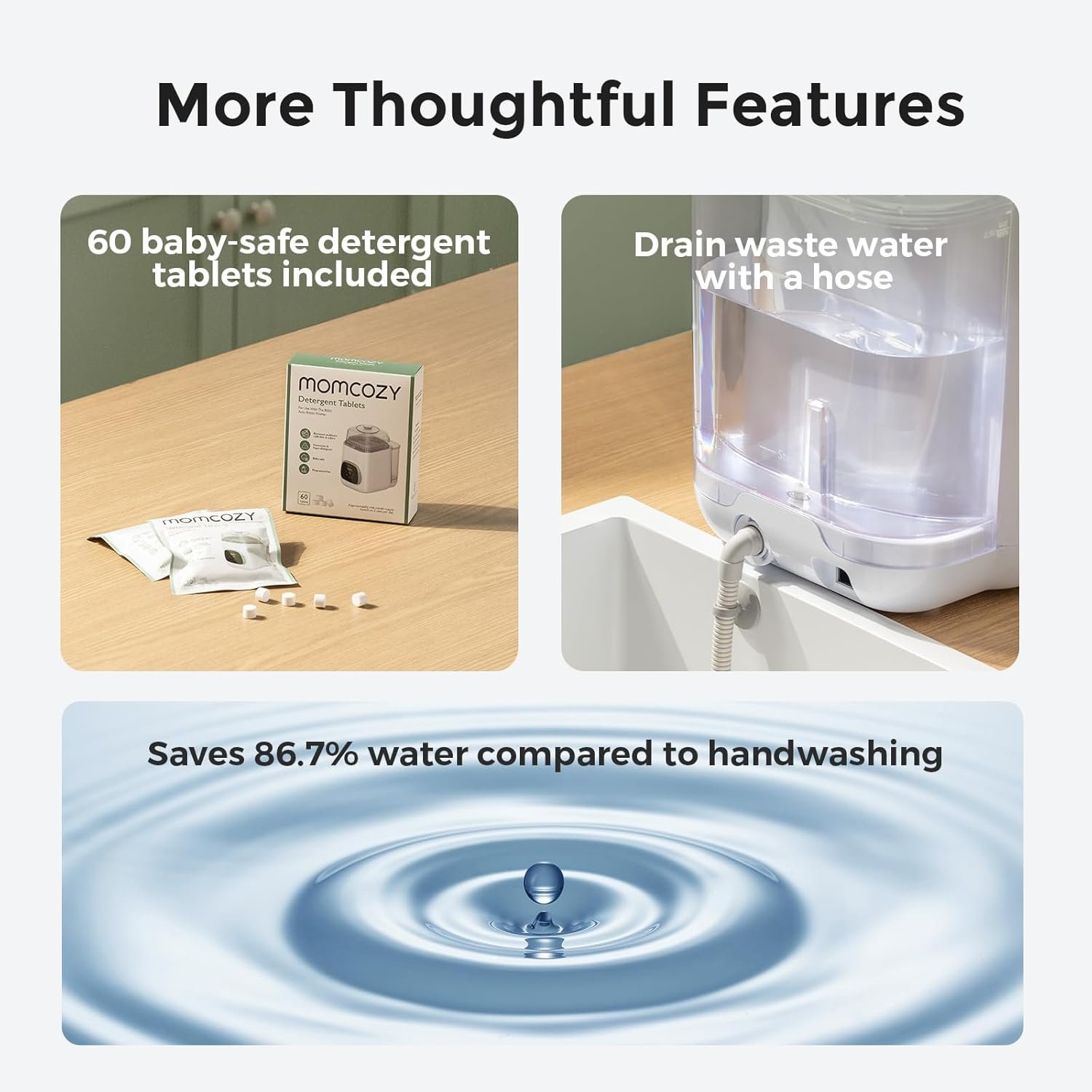 Momcozy KleanPal Pro Baby Bottle Washer, Sterilizer & Dryer �C All-in-One Cleaning Machine for Bottles, Pump Parts & Baby Essentials