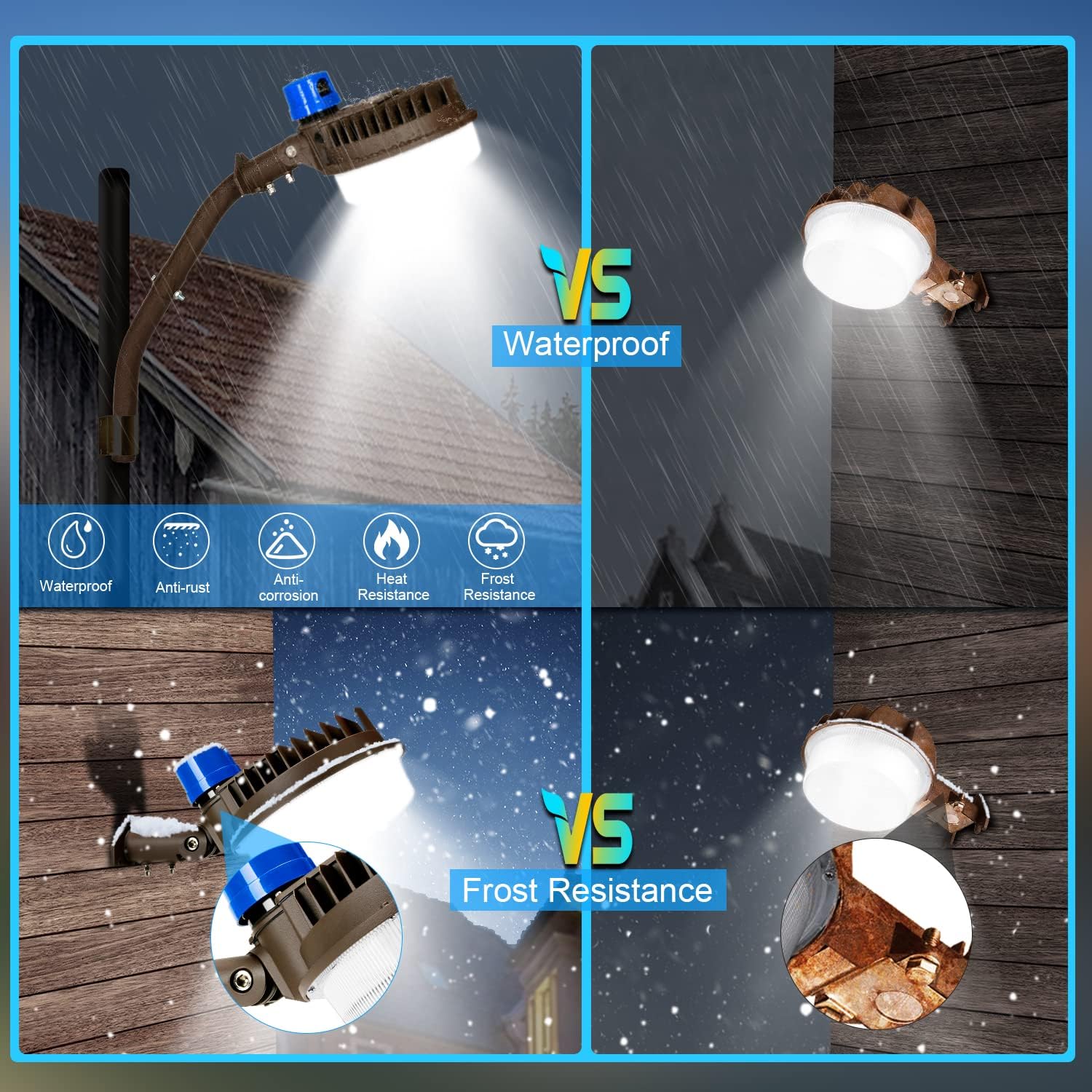 120W LED Barn Light Dusk to Dawn Outdoor Lighting 18000lm 5000K LED Security Lights Adjustable Angle IP65 Waterproof Flood Lights Outdoor for Yard Warehouse ? Pack