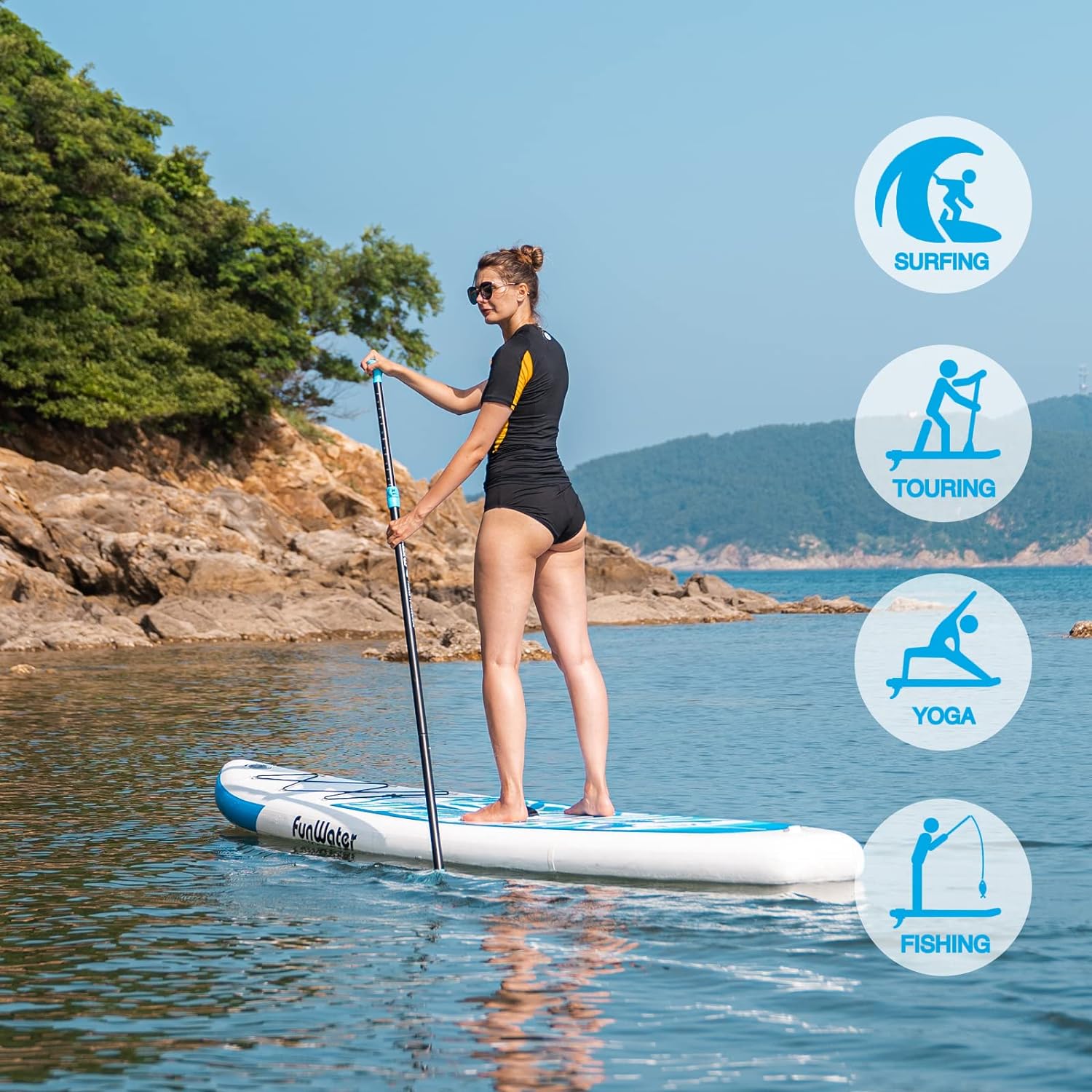 Inflatable Ultra-Light Stand Up Paddle Board for All Skill Levels with Premium SUP Paddleboard Accessories,Non-Slip Comfort Deck for Youth & Adults.