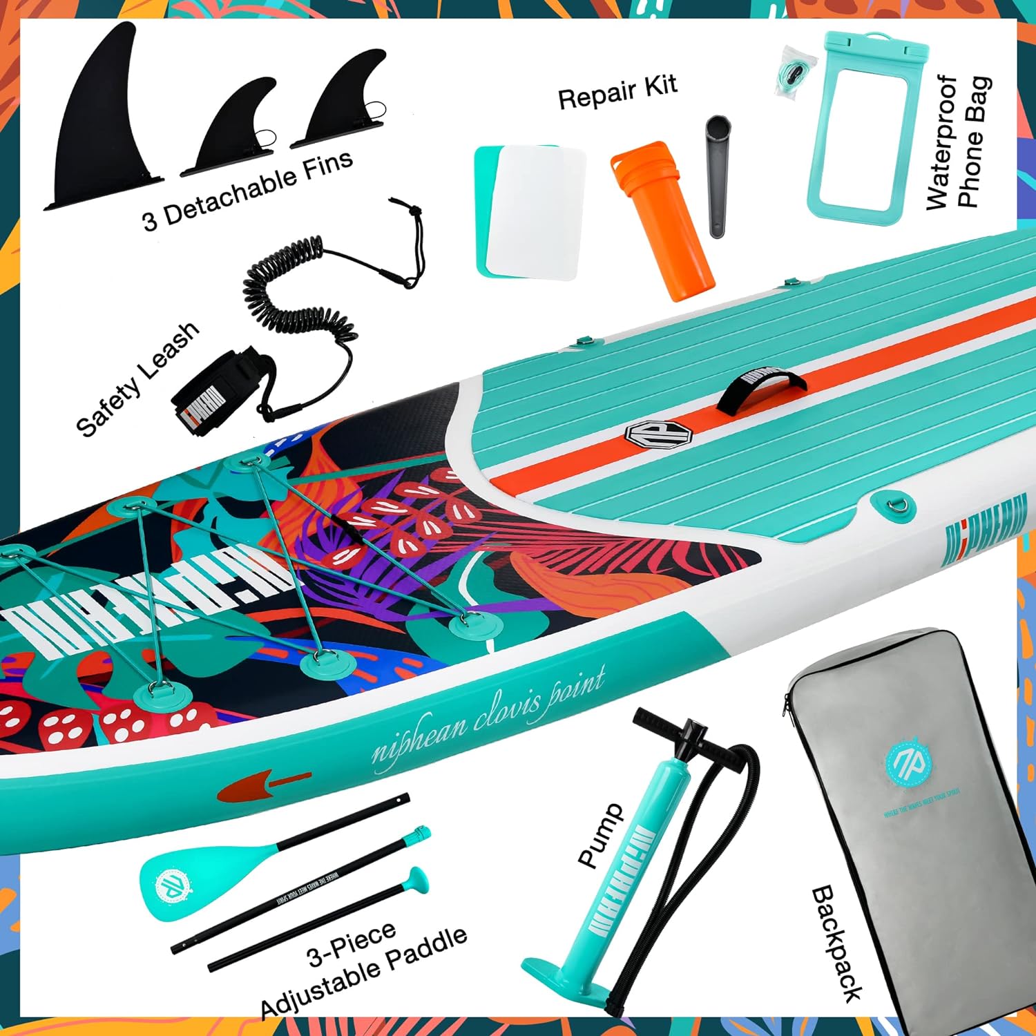 Stand Up Paddle Board with SUP Accessories, Anti-Slip EVA Deck, 10 ?�� ?Inflatable Paddle Boards for Adults & Youth of All Skill Levels