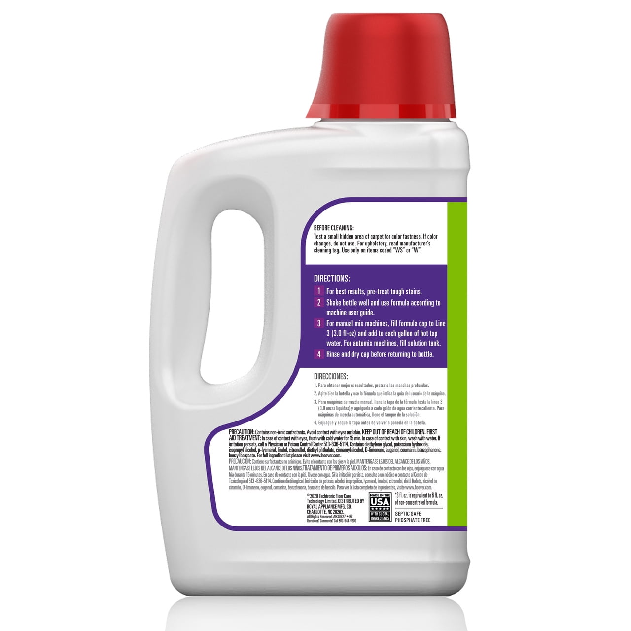 Hoover Pet Stain & Odor Carpet Cleaner Solution with Stain Guard, 64oz �C Enzymatic Cleaning for Carpets & Upholstery, Cotton Breeze Scent