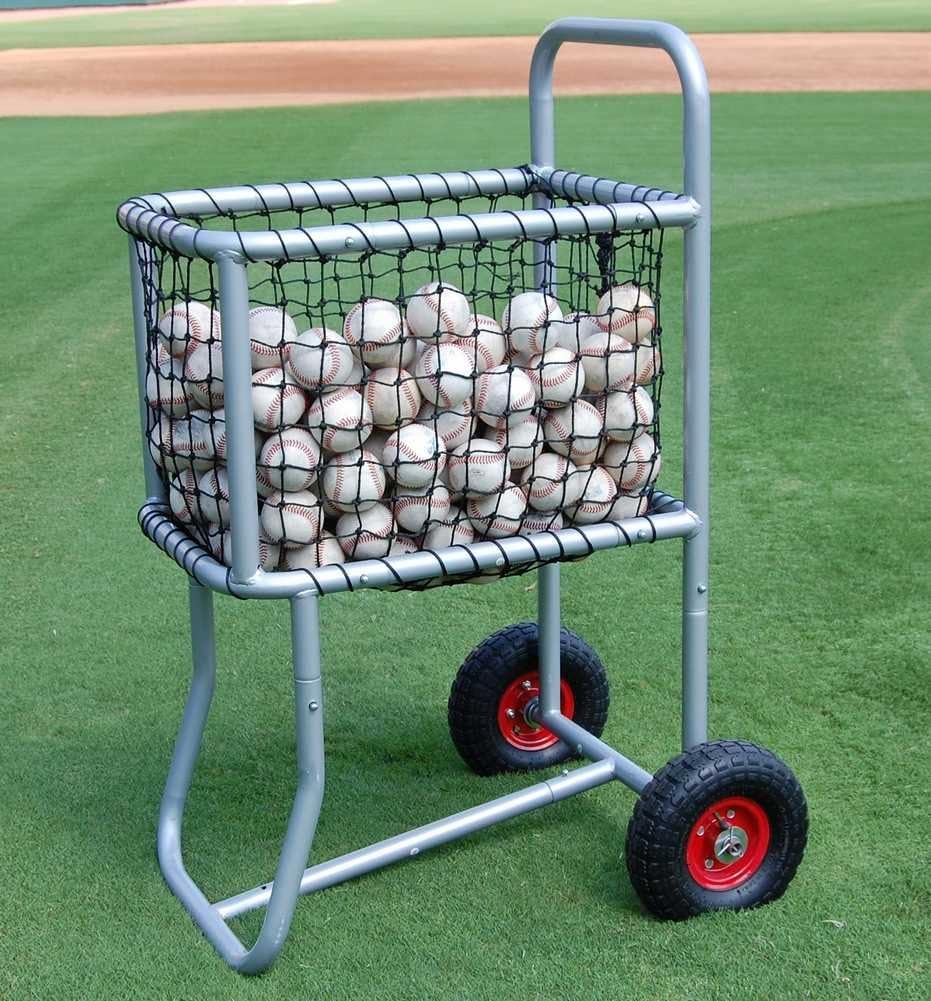 Black Steel Rolling Sports Ball Cart  C Baseball Storage Rack, Holds 300 Balls, Indoor/Outdoor Use, 18   x24   x45   , Ideal for Gym & School
