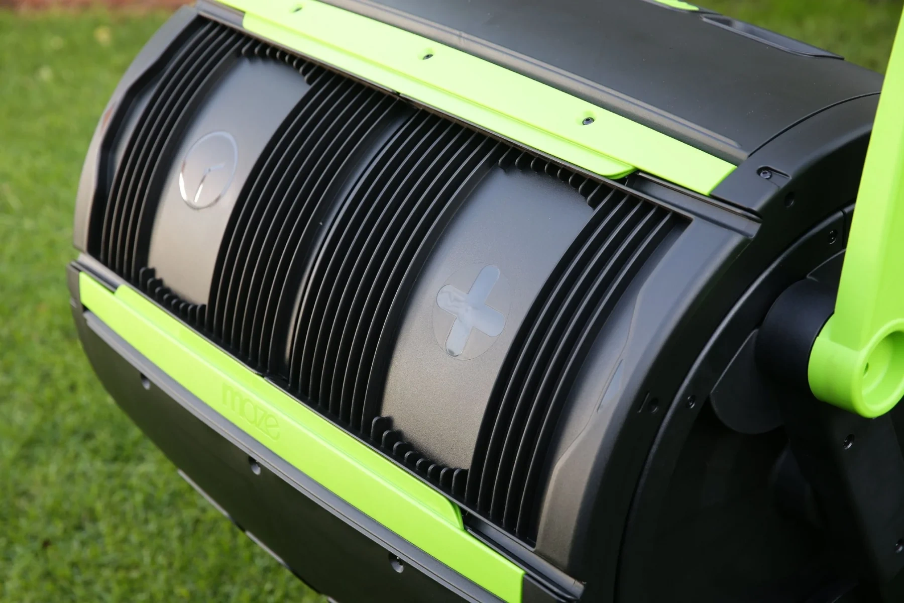 Maze 65-Gallon Compost Tumbler & Cart Combo, Dual Compartments, UV-Protected, Zinc-Coated, Black