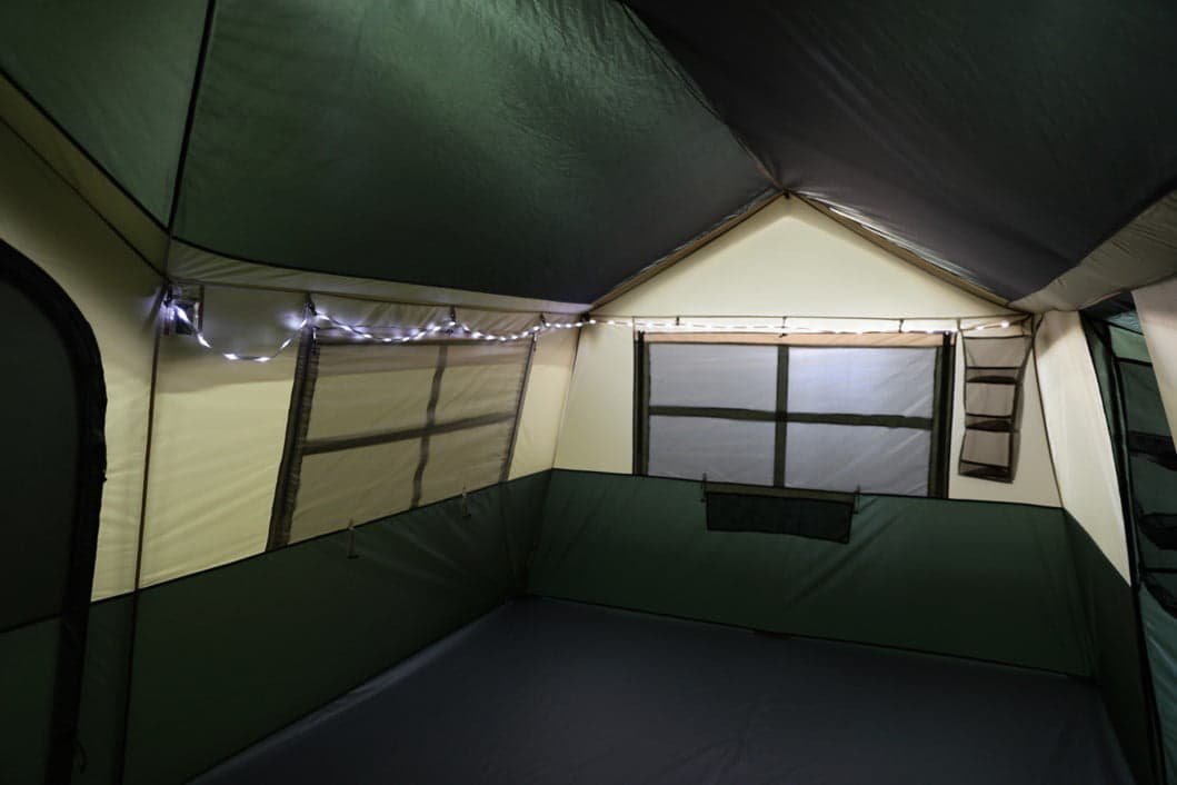 Hazel Creek 12 Person Cabin Tent, 3 Rooms, Green