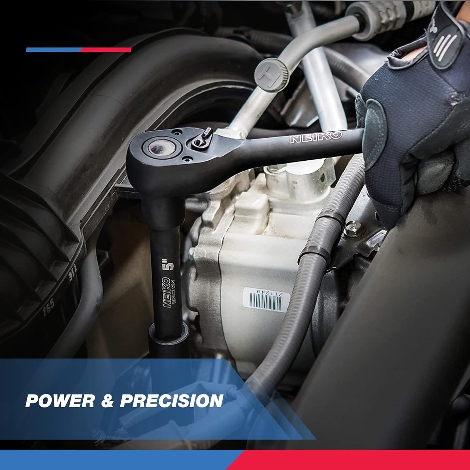 Chrome Vanadium Impact Socket Set 1/2    Drive, 65-Piece, SAE & Metric, Deep & Shallow, Includes Adapters & Ratchet Handle