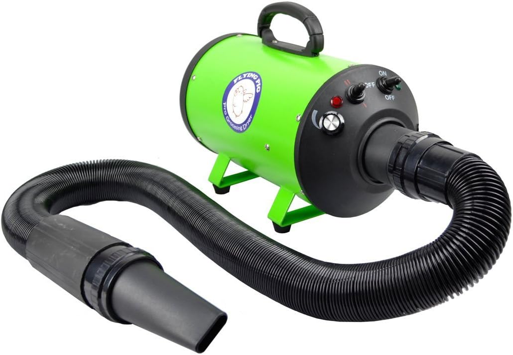 Flying Pig High Velocity Dog Pet Stand Grooming Dryer w/Variable Air Speed & Heat (Purple)