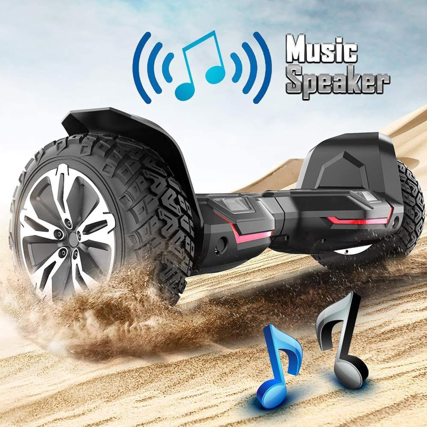 8.5 inch All Terrain Off Road Hoverboard with Bluetooth Speakers and LED Lights, UL2272 Certified Self Balancing Scooter