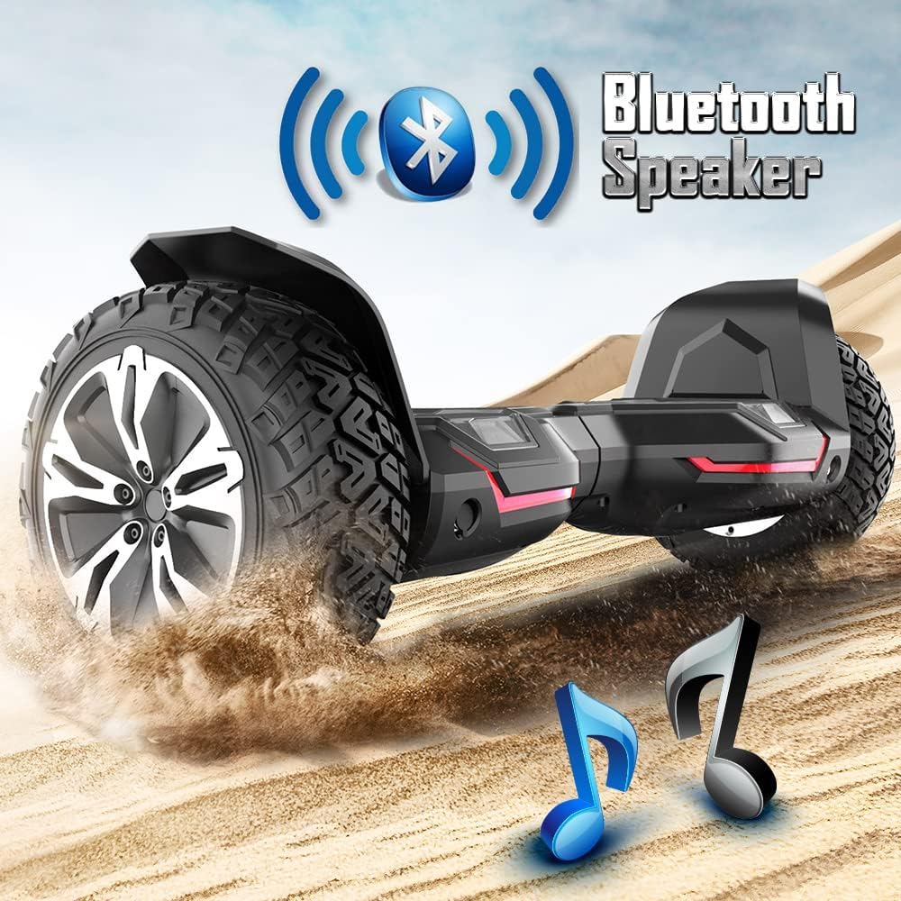 8.5 inch All Terrain Off Road Hoverboard with Bluetooth Speakers and LED Lights, UL2272 Certified Self Balancing Scooter
