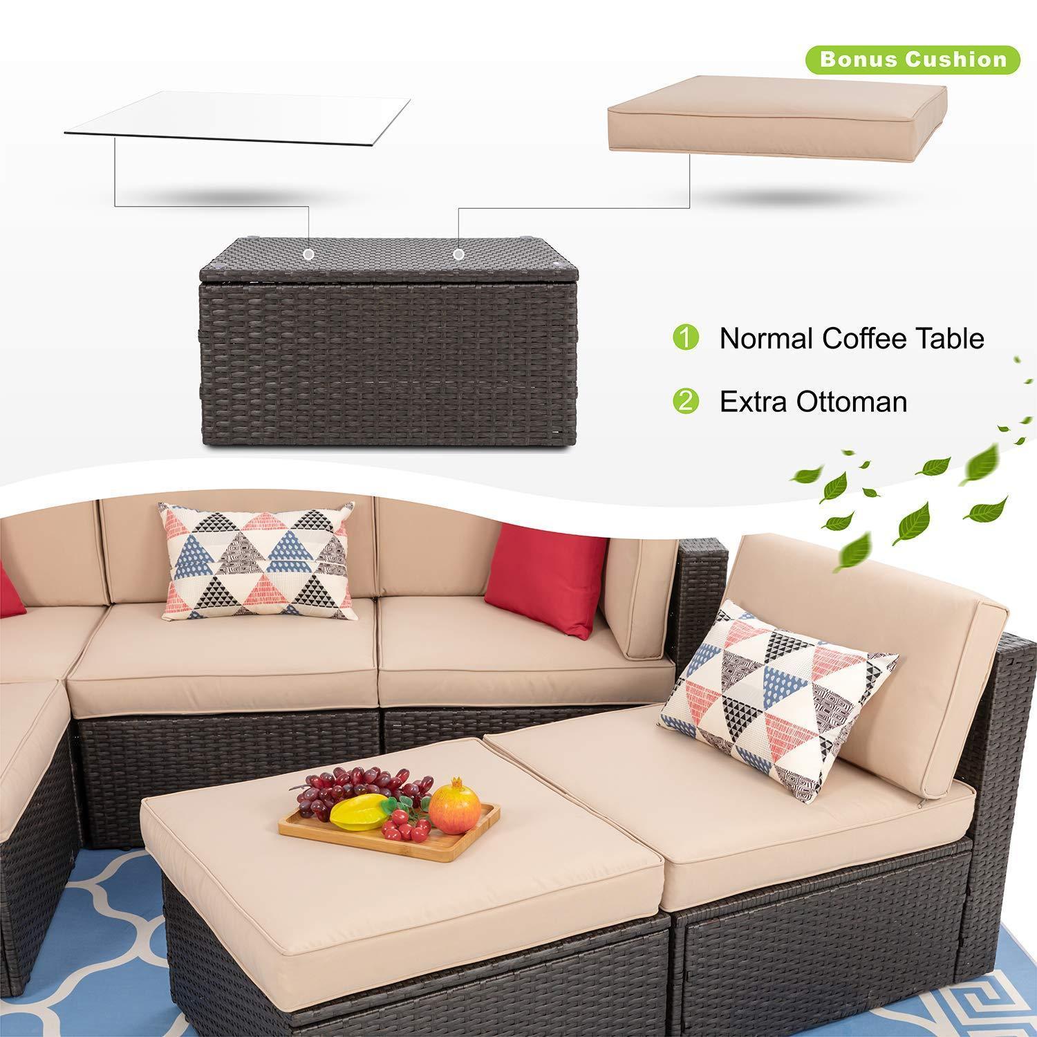 g Brown 6 Piece Small Patio Set