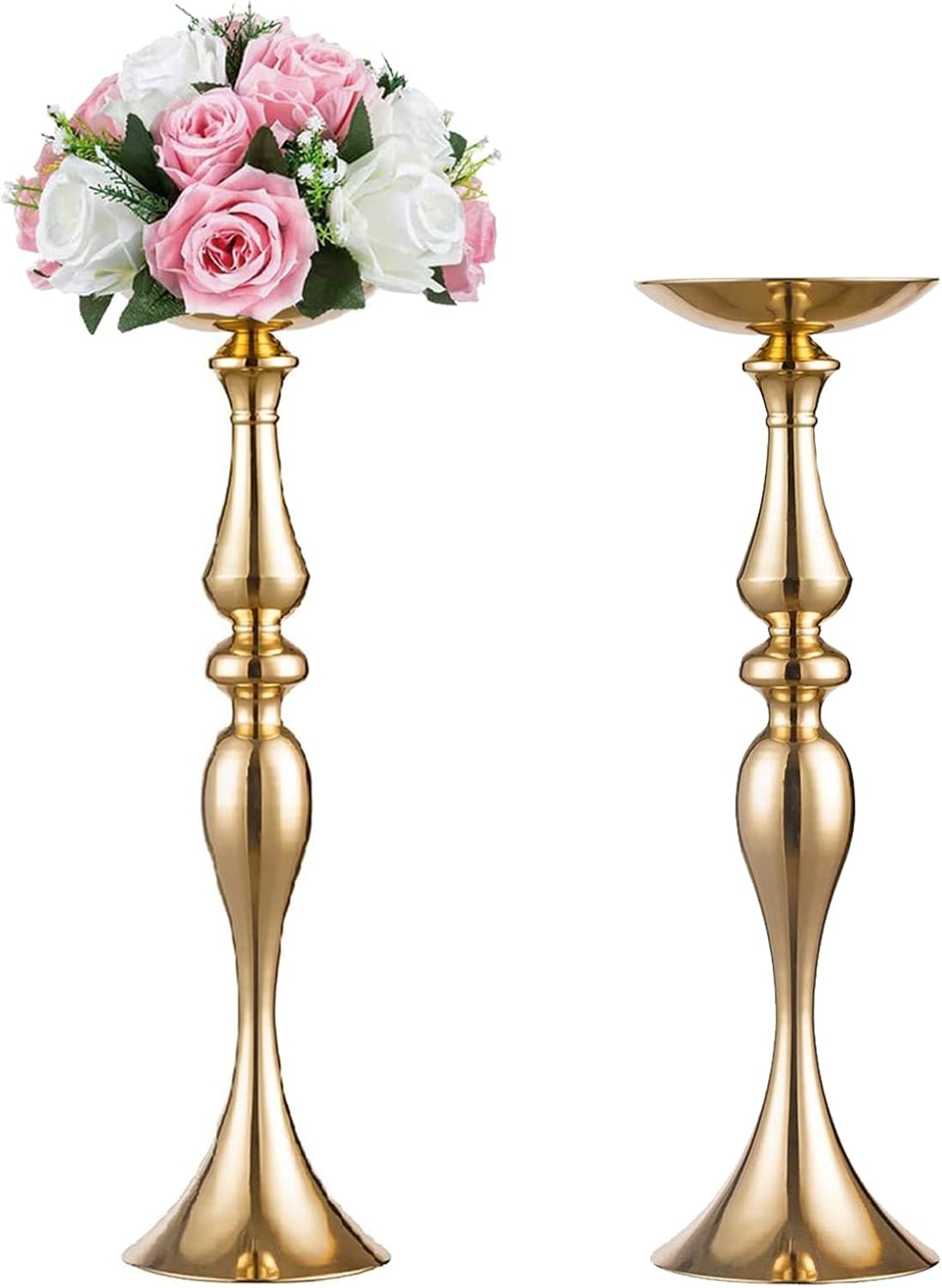 Elegant Silver Metal Wedding Centerpiece Stand 31.5     C Tall Tabletop Decor for Events & Parties