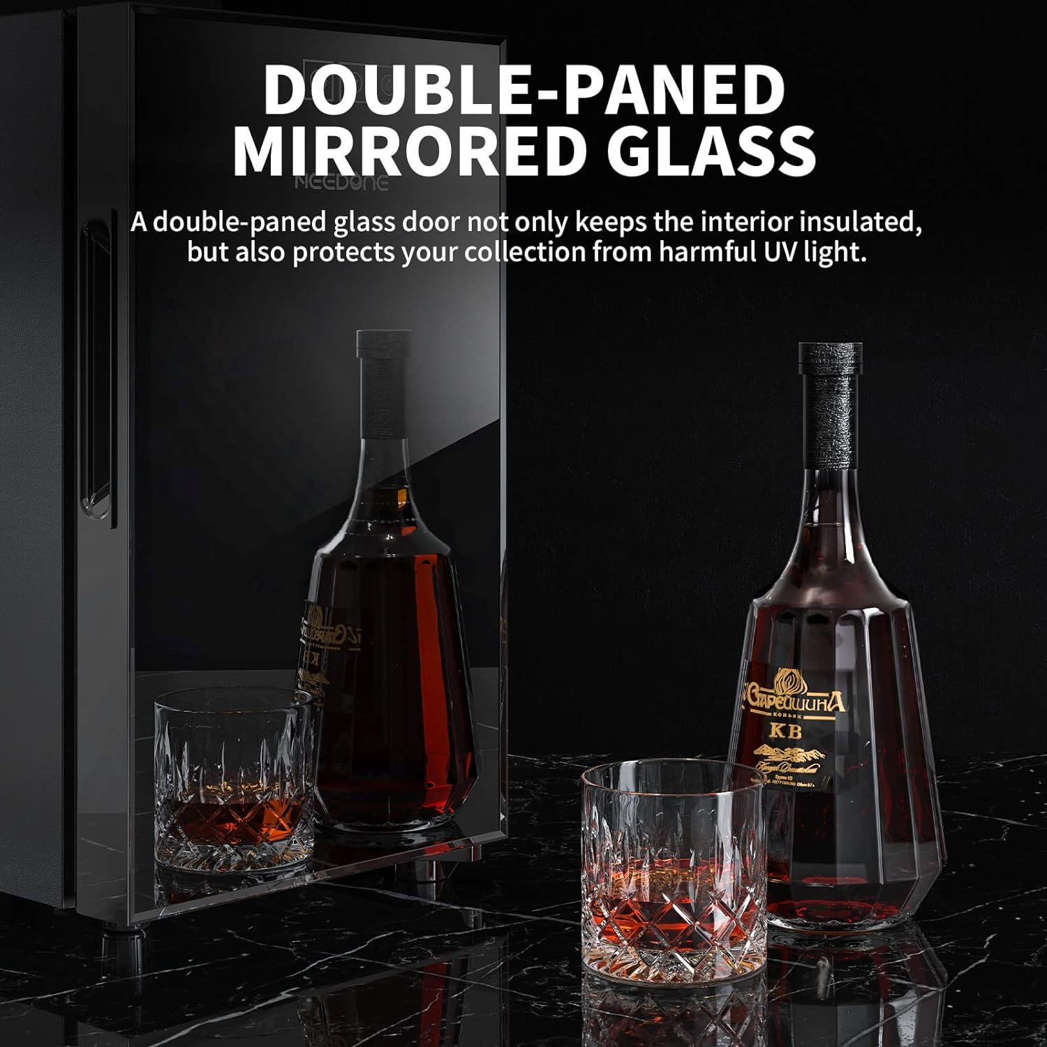 ThermoCigar 48L Cigar Humidor with Heating & Cooling, Cedar Wood, Digital Hygrometer, Quiet Electric Cooler for 350 Cigars