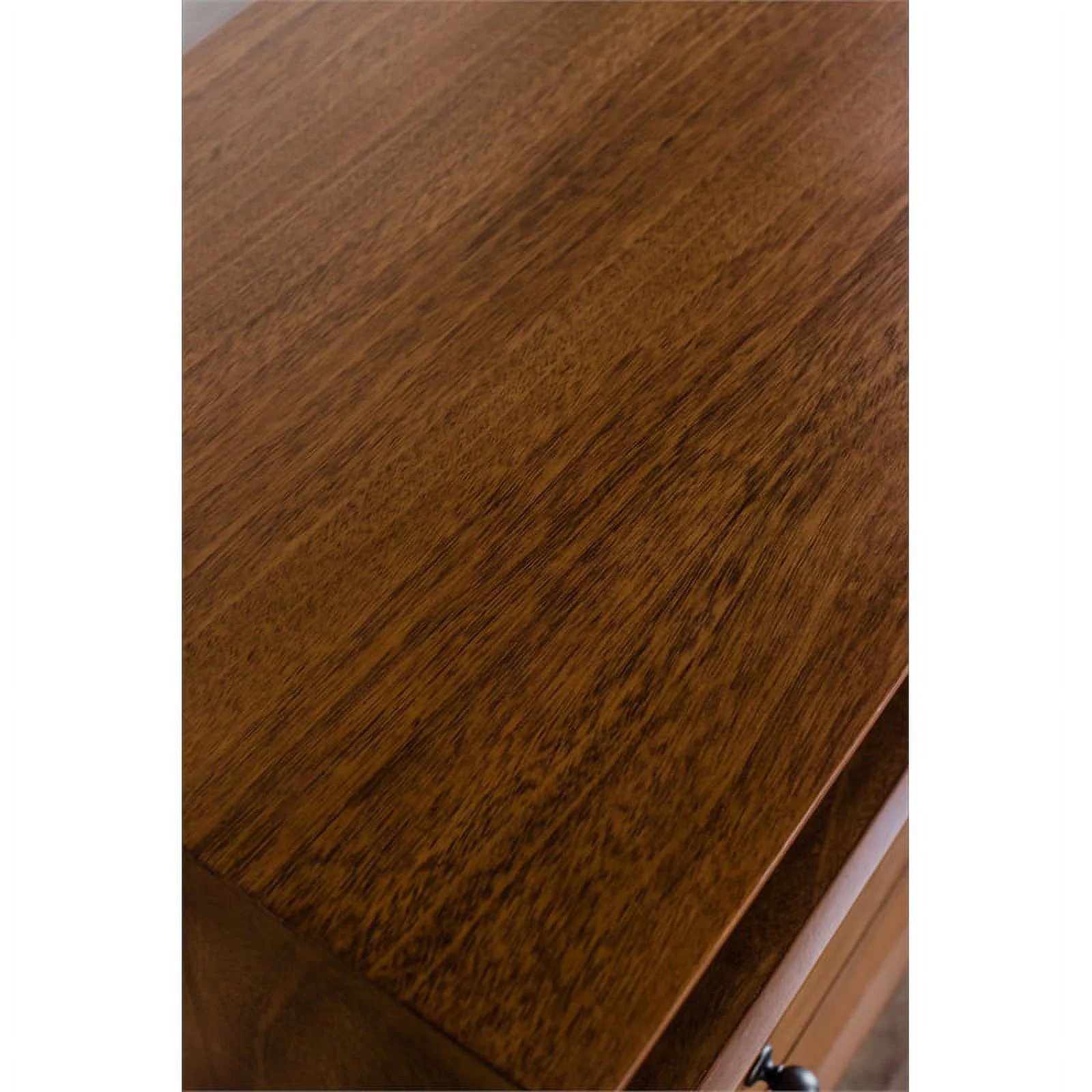 Home Square 4 Piece Set with Small TV Console Full Wood Bed & Large Nightstand